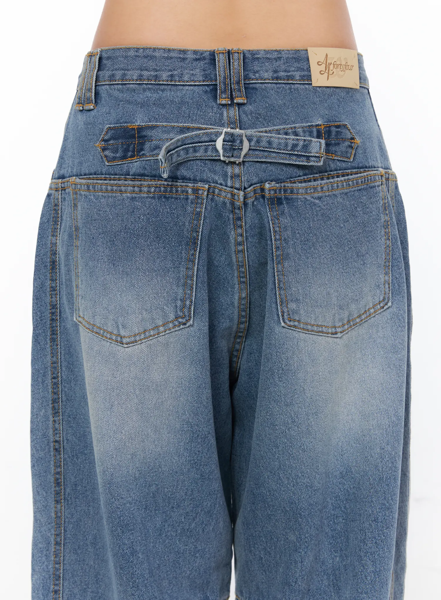 Jina Vintage Wash Wide Leg Jeans CA524 - Image 8