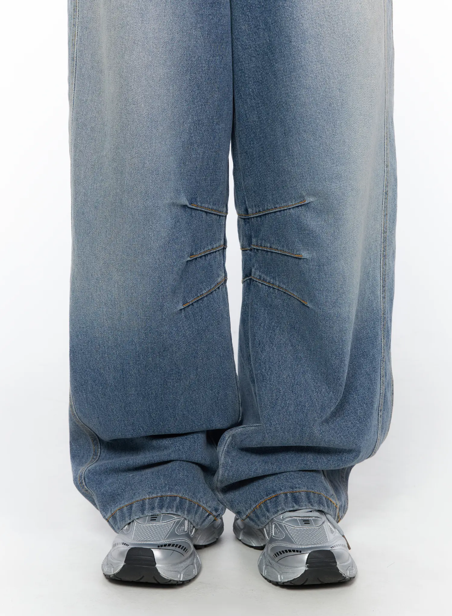 Jina Vintage Wash Wide Leg Jeans CA524 - Image 9