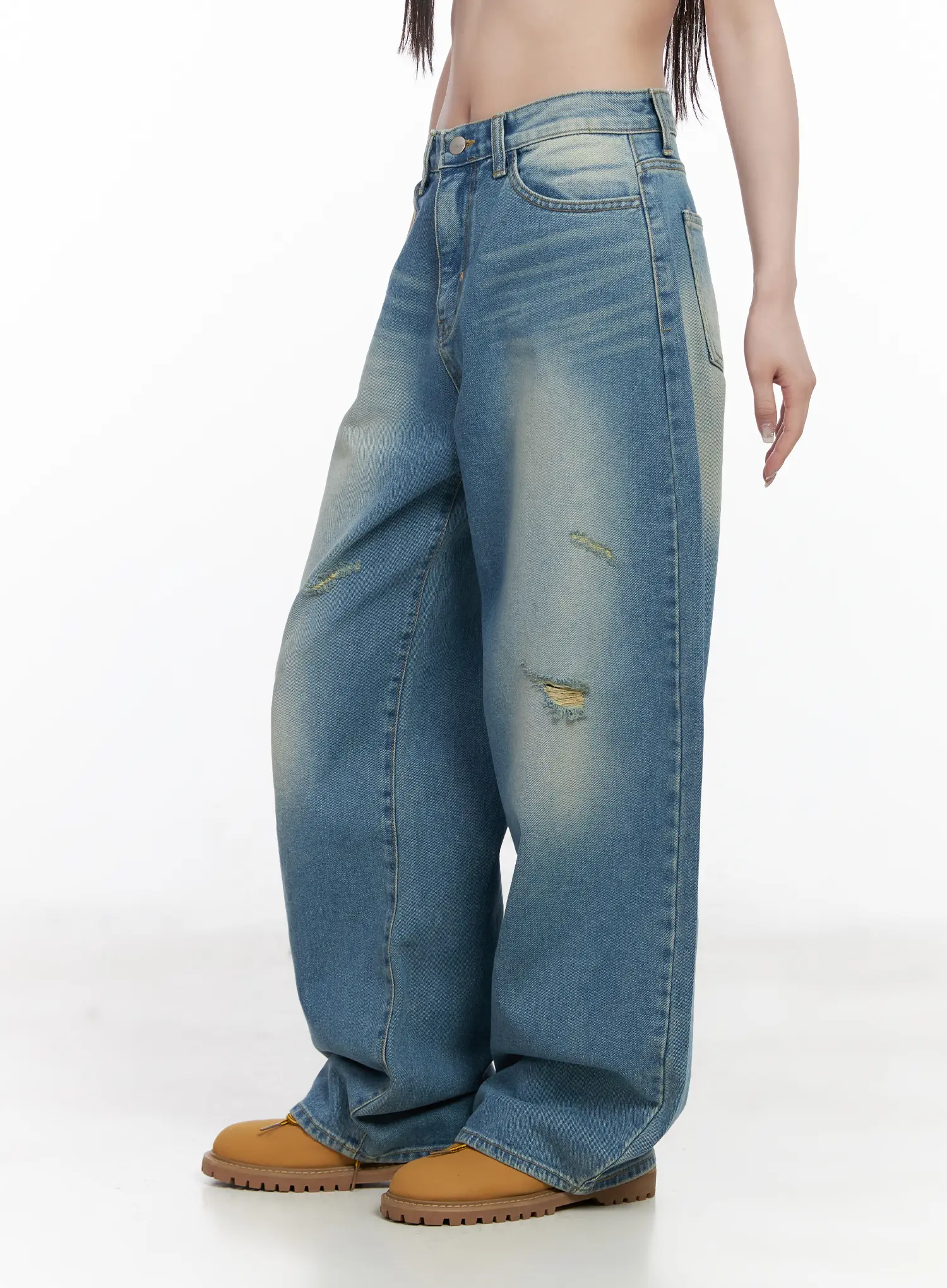 Joshua Washed Wide Leg Jeans CF523 - Image 3