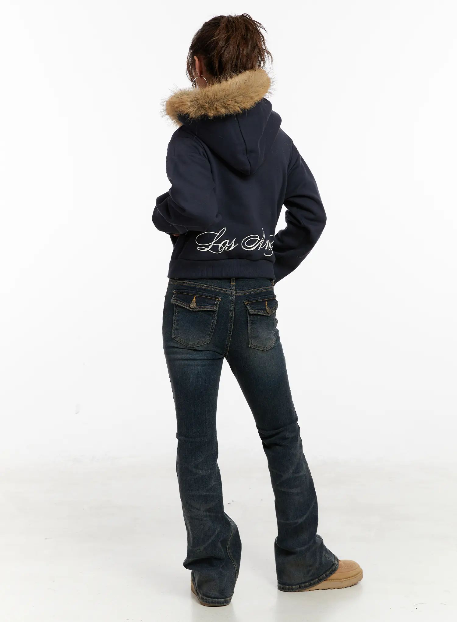 Kai Vintage Washed Flare Jeans CD515 - Image 10