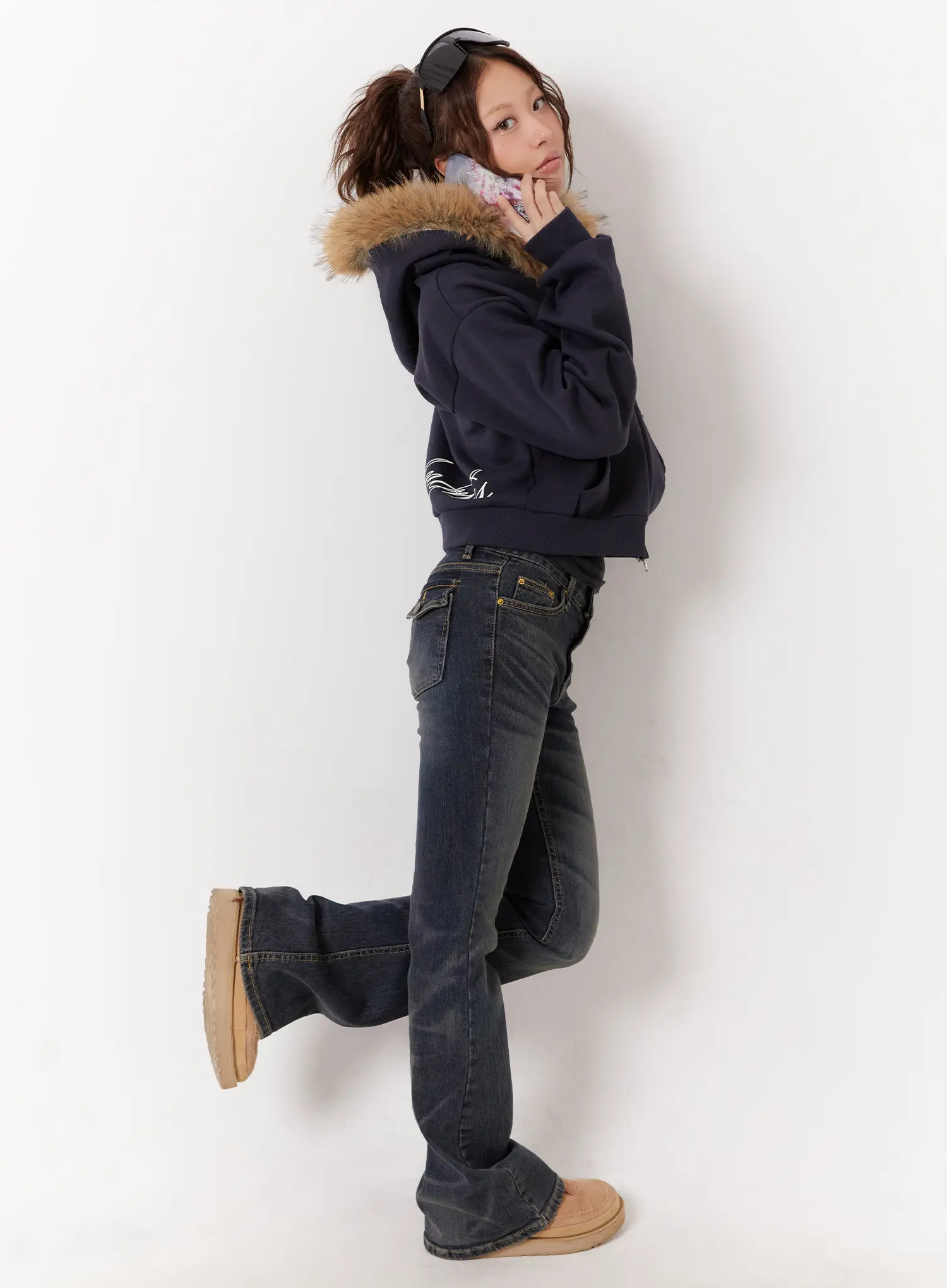 Kai Vintage Washed Flare Jeans CD515 - Image 11