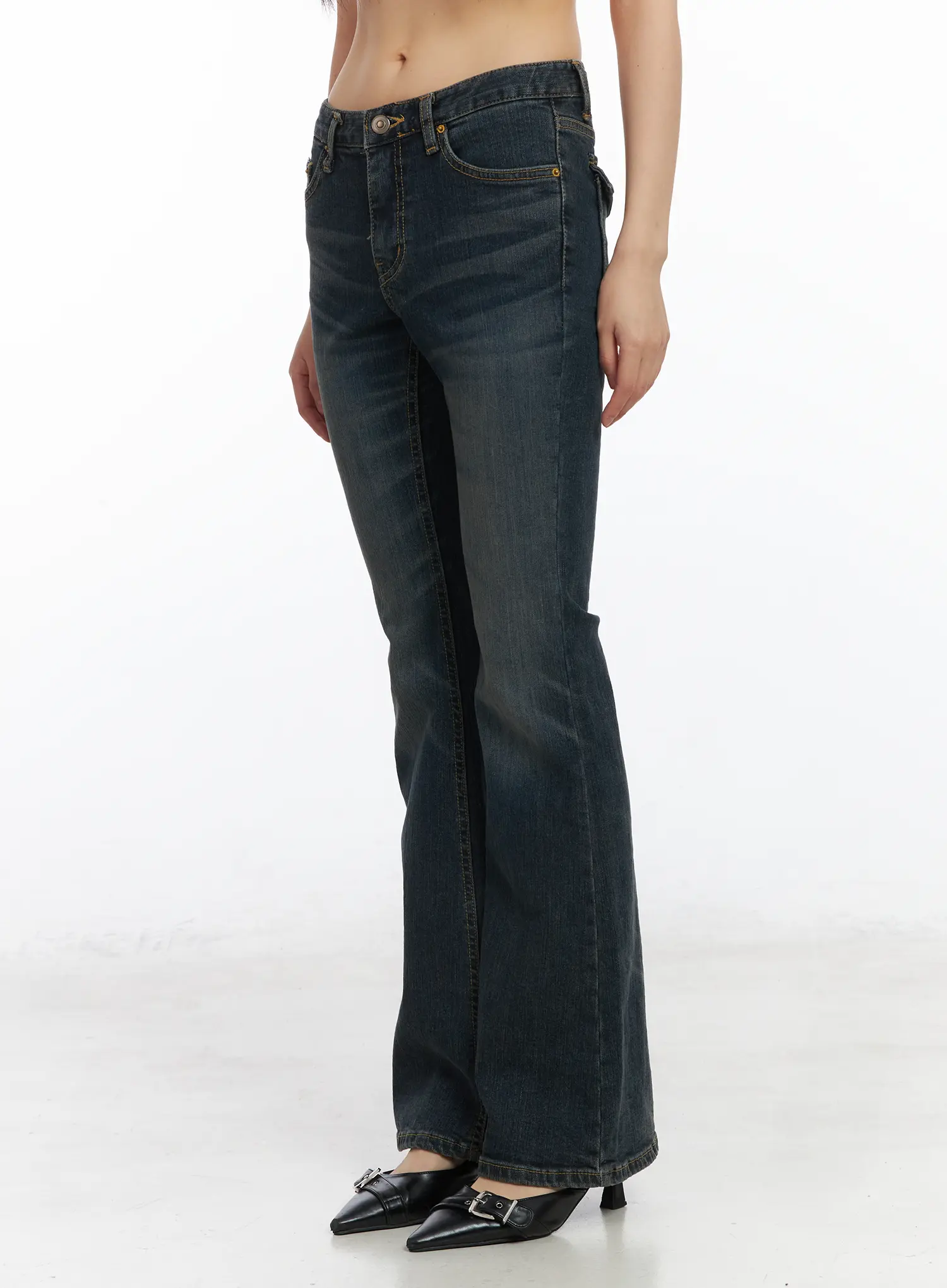 Kai Vintage Washed Flare Jeans CD515 - Image 12