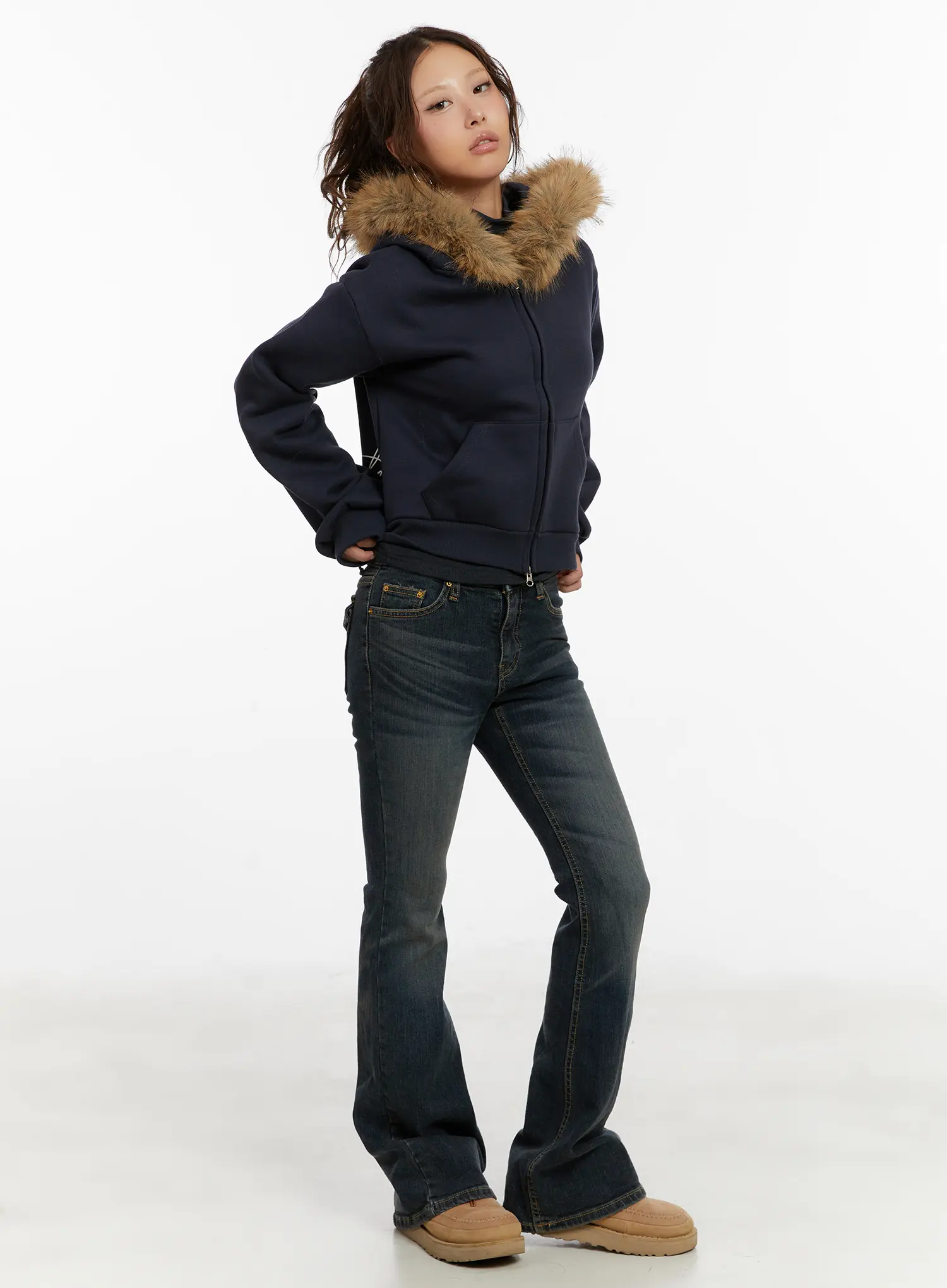 Kai Vintage Washed Flare Jeans CD515 - Image 6