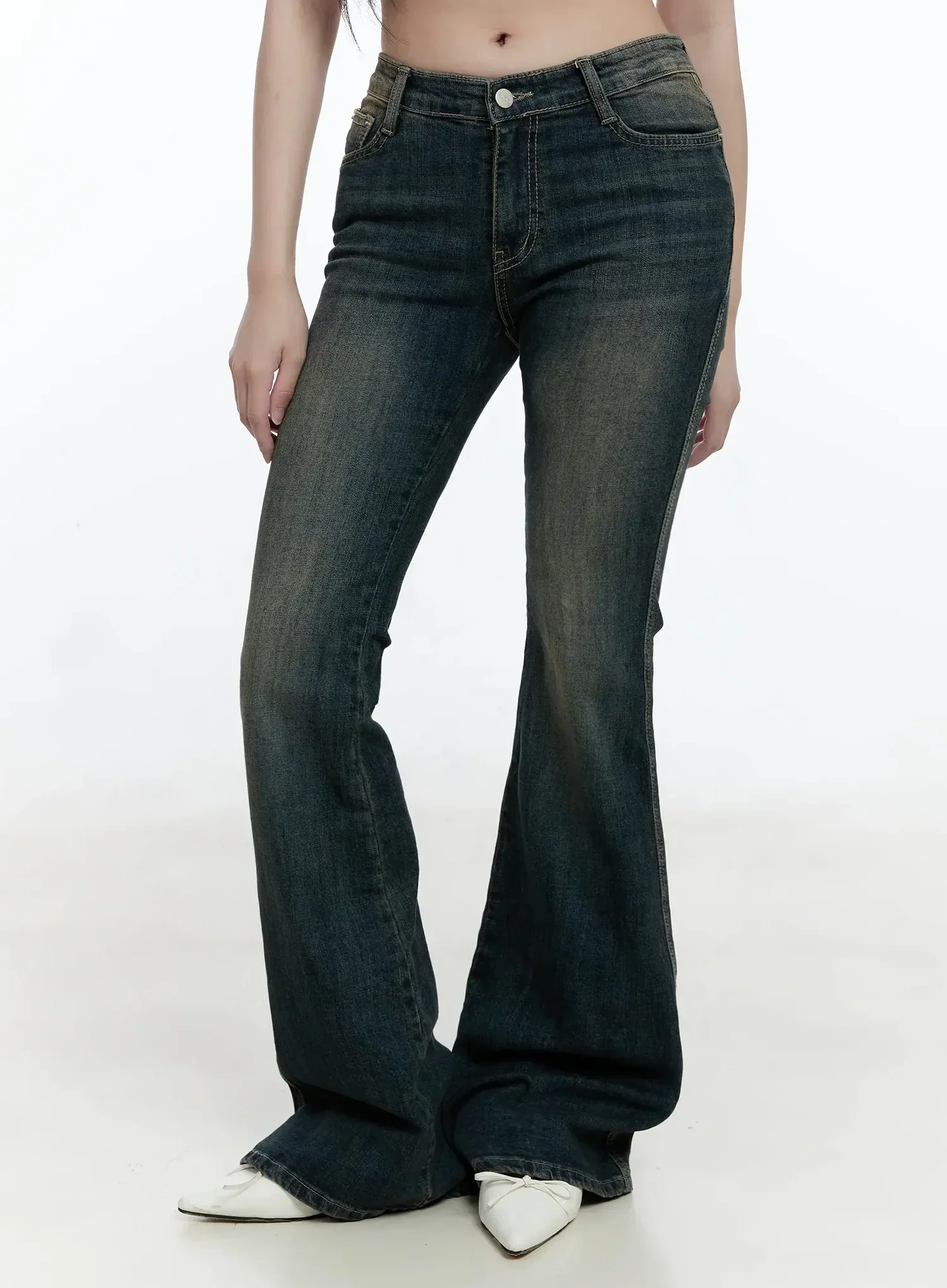 Karla Vintage Logo Hip Pad Flare Jeans IO520 - Image 7