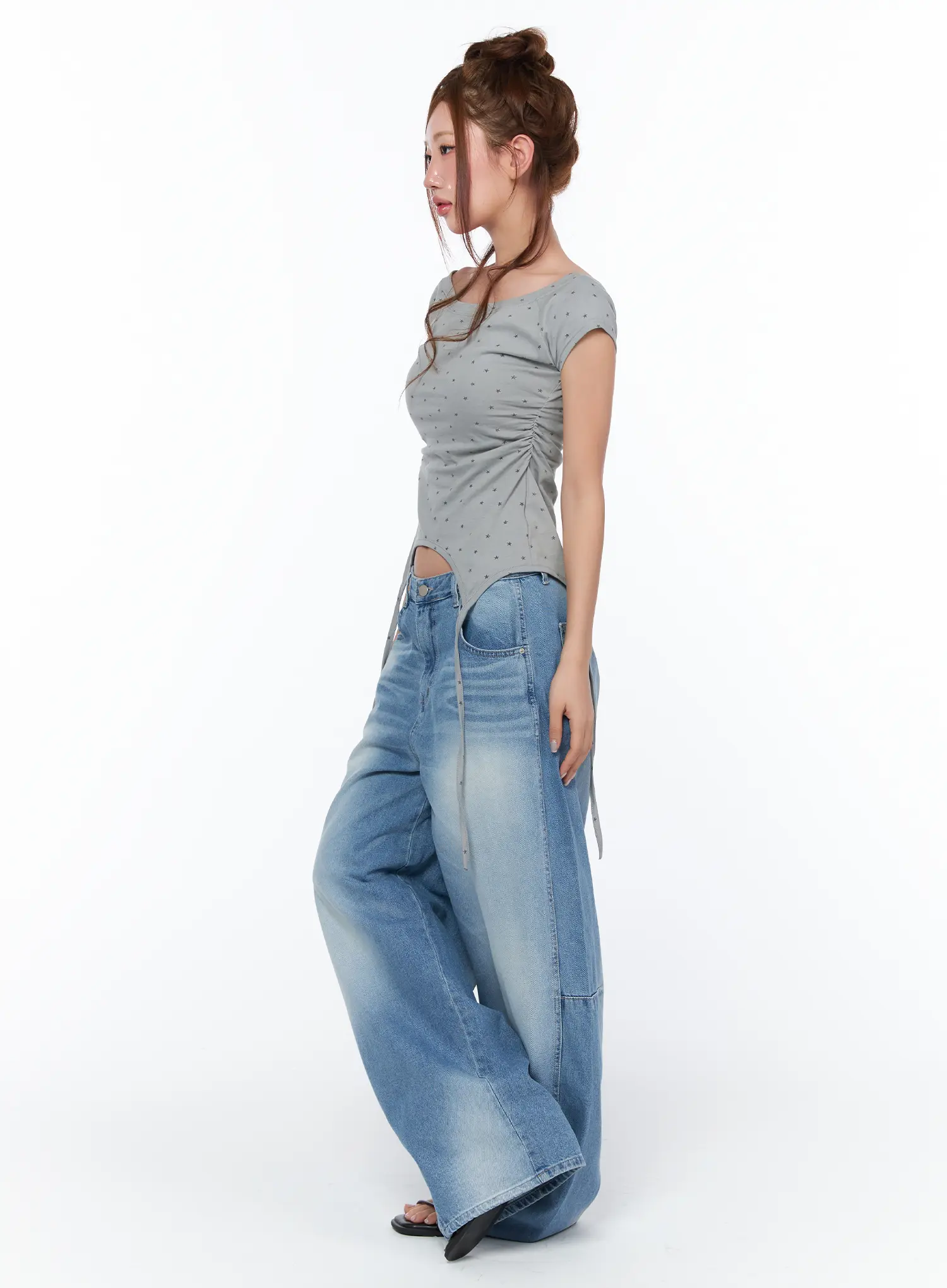 Karrah Washed Relaxed Baggy Jeans CA514 - Image 5