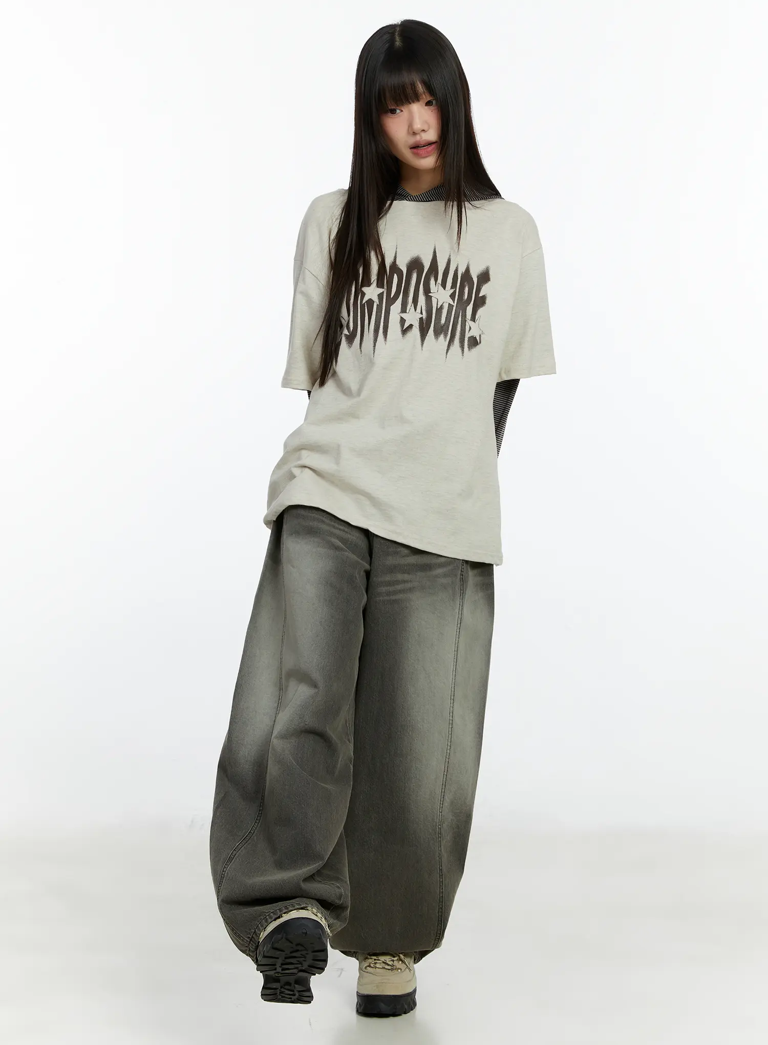 Karter Angel Wing Washed Wide Leg Jeans CF509 - Image 5