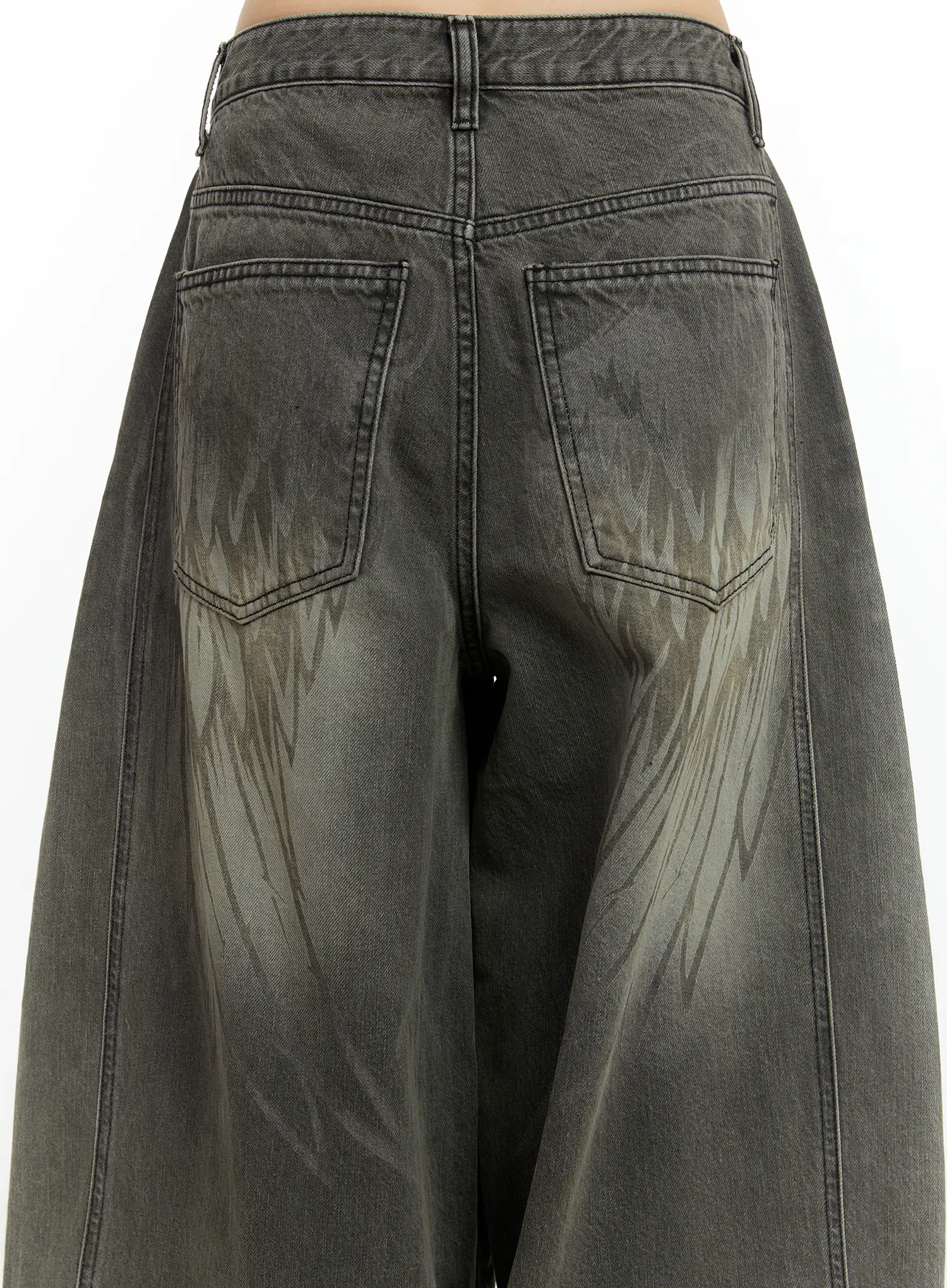 Karter Angel Wing Washed Wide Leg Jeans CF509 - Image 9