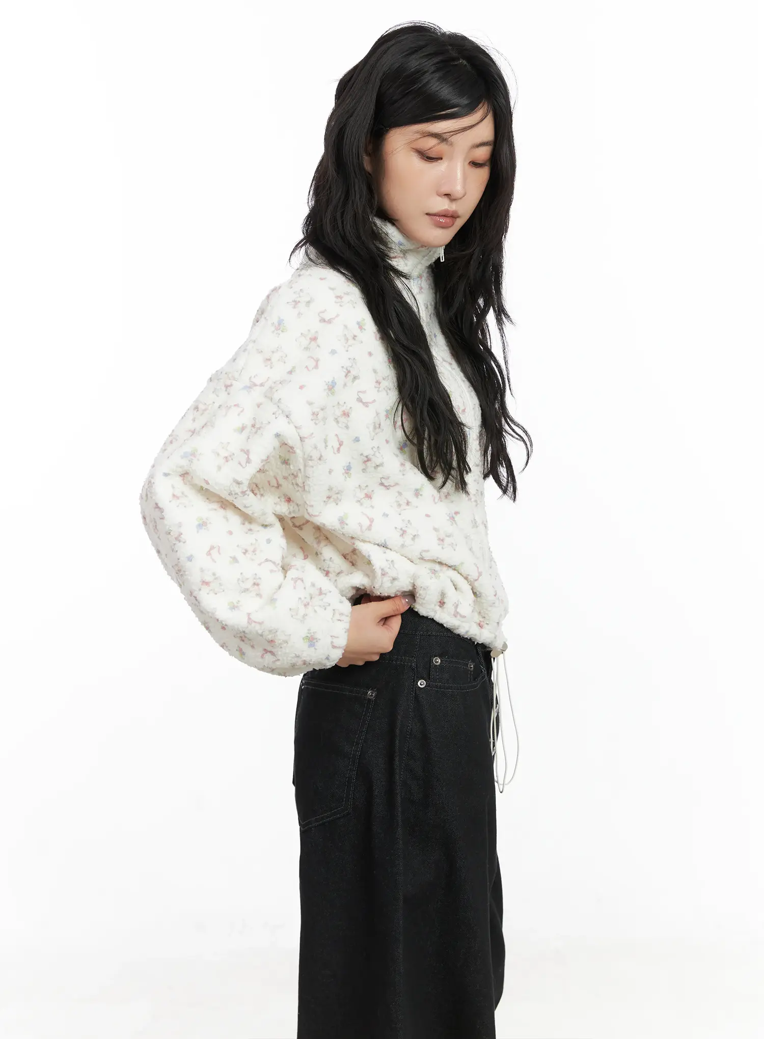Kelfie Overfit Fleece Jacket CN528 - Image 5