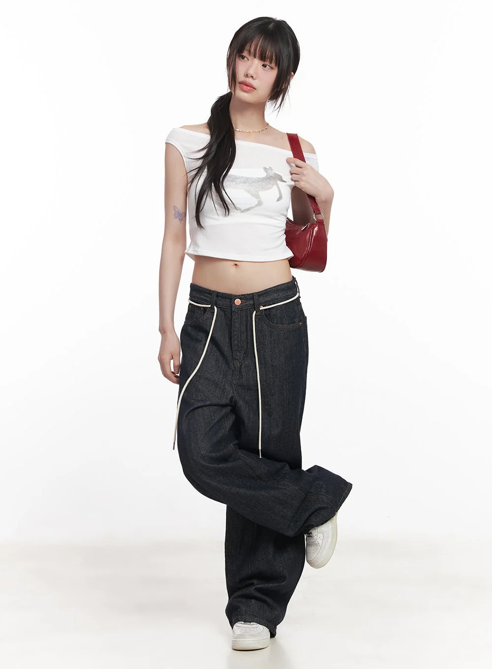 Kirsten String Wide-Leg Summer Denim Jeans IM528 - Image 3