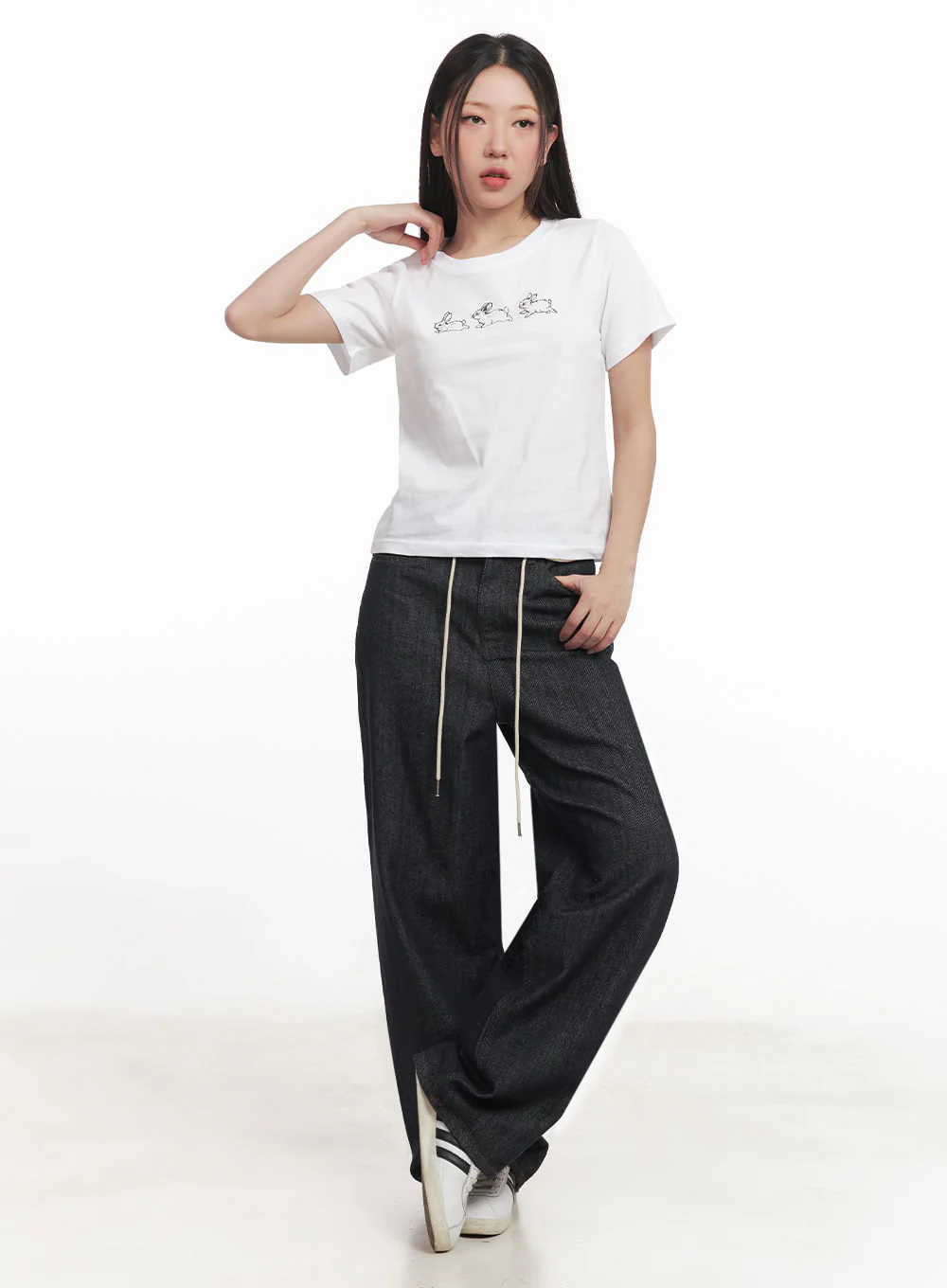 Kirsten String Wide-Leg Summer Denim Jeans IM528 - Image 7