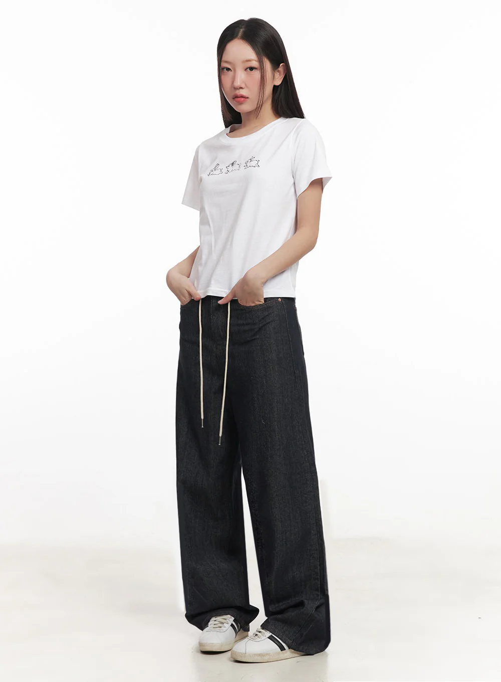 Kirsten String Wide-Leg Summer Denim Jeans IM528 - Image 8