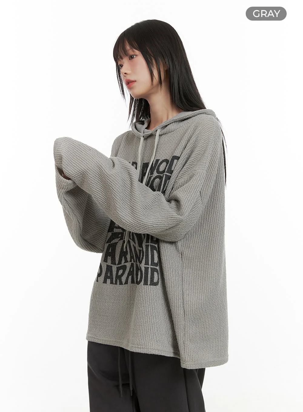 Knit Lettering Hoodie CG427 - Image 8