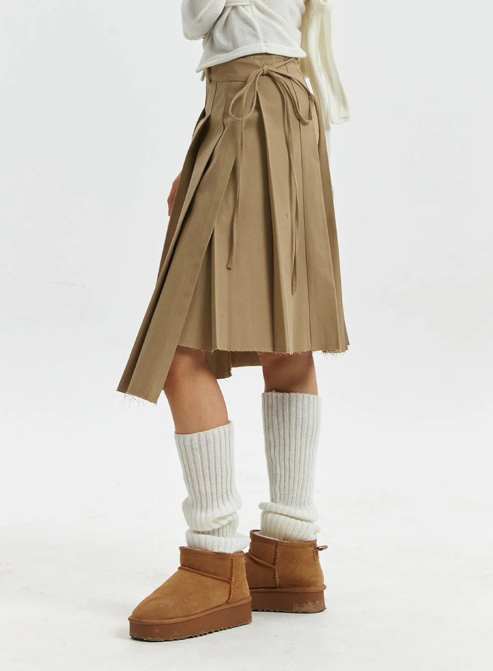 Knotted Wrap Mid-Pleated Skirt CD319 - Image 5
