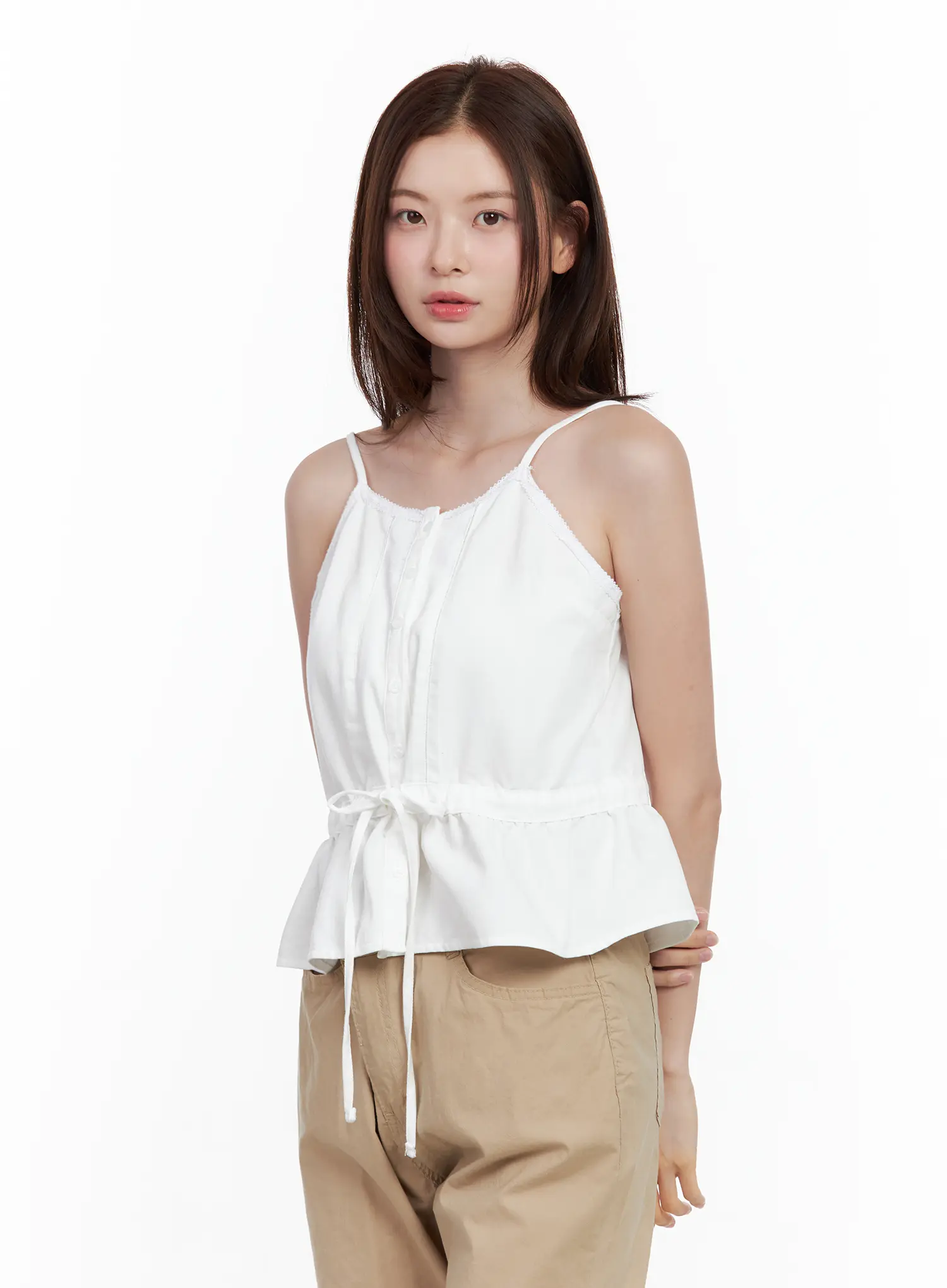 Lace Detail Buttoned Tank CL502 - Image 10