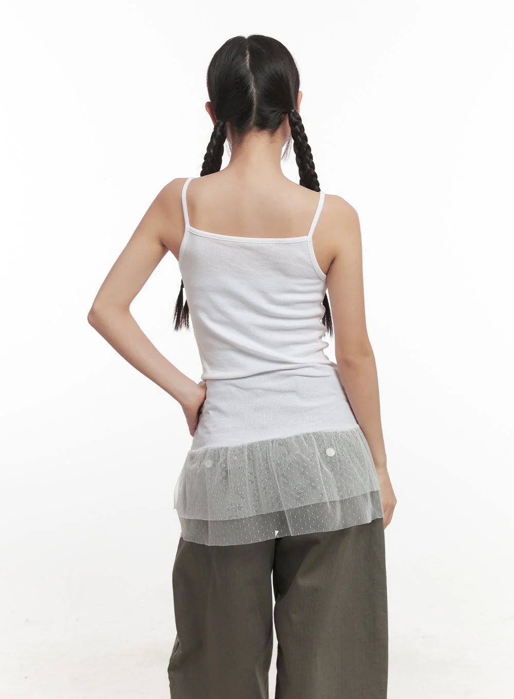 Lace Frill Square-Neck Camisole Top CF526 - Image 6