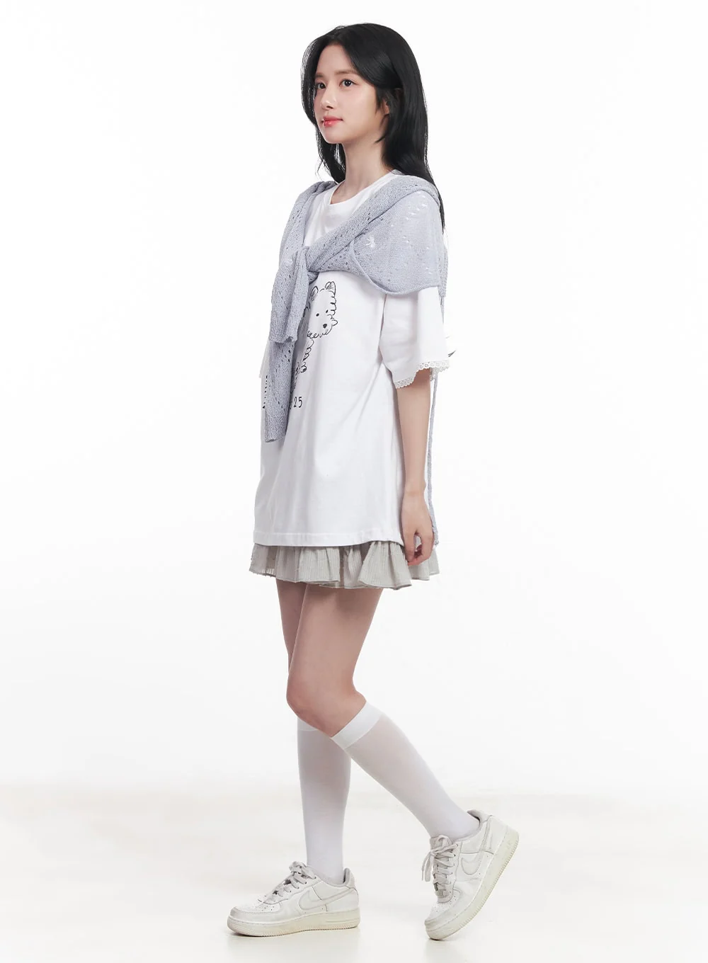 Lace Graphic Oversize T-Shirt CY526