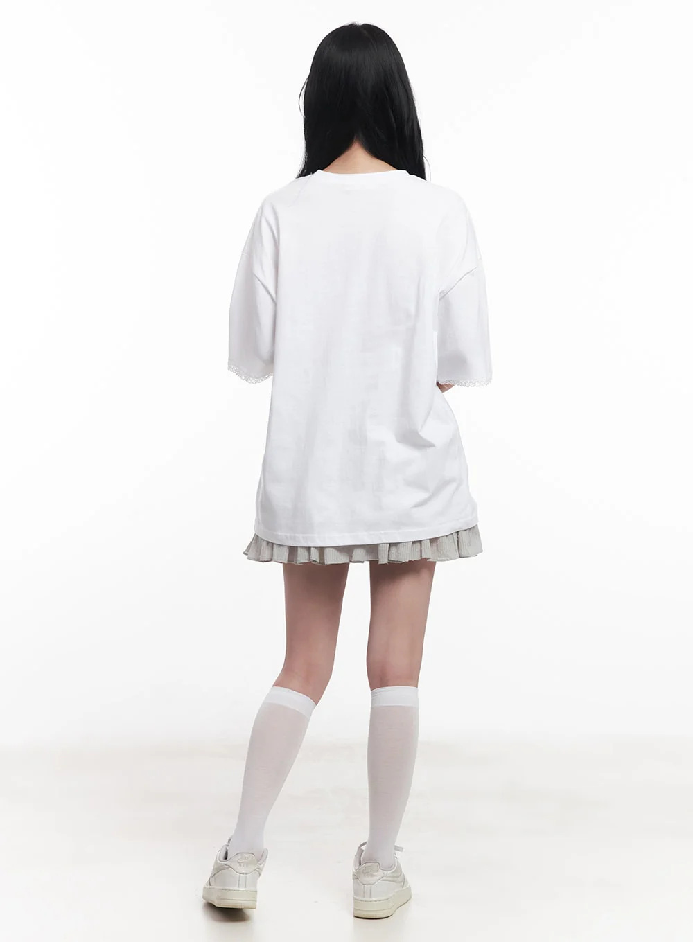 Lace Graphic Oversize T-Shirt CY526 - Image 7