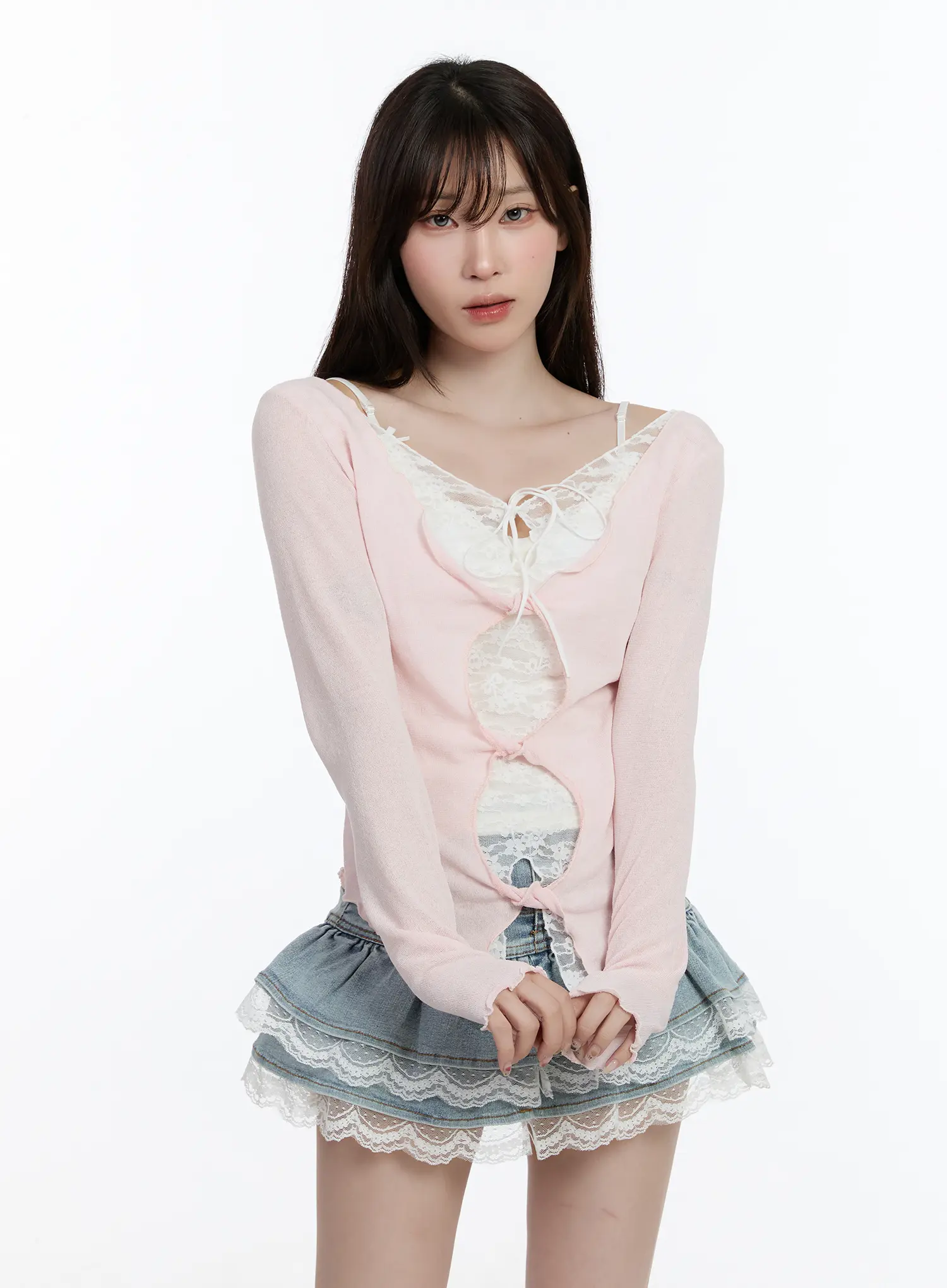 Lace Layered Cardigan CA501 - Image 6