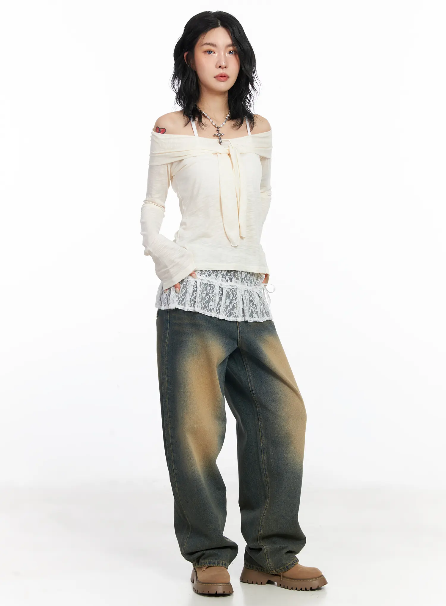 Lace Layered Wrap Mini Skirt CJ522 - Image 5