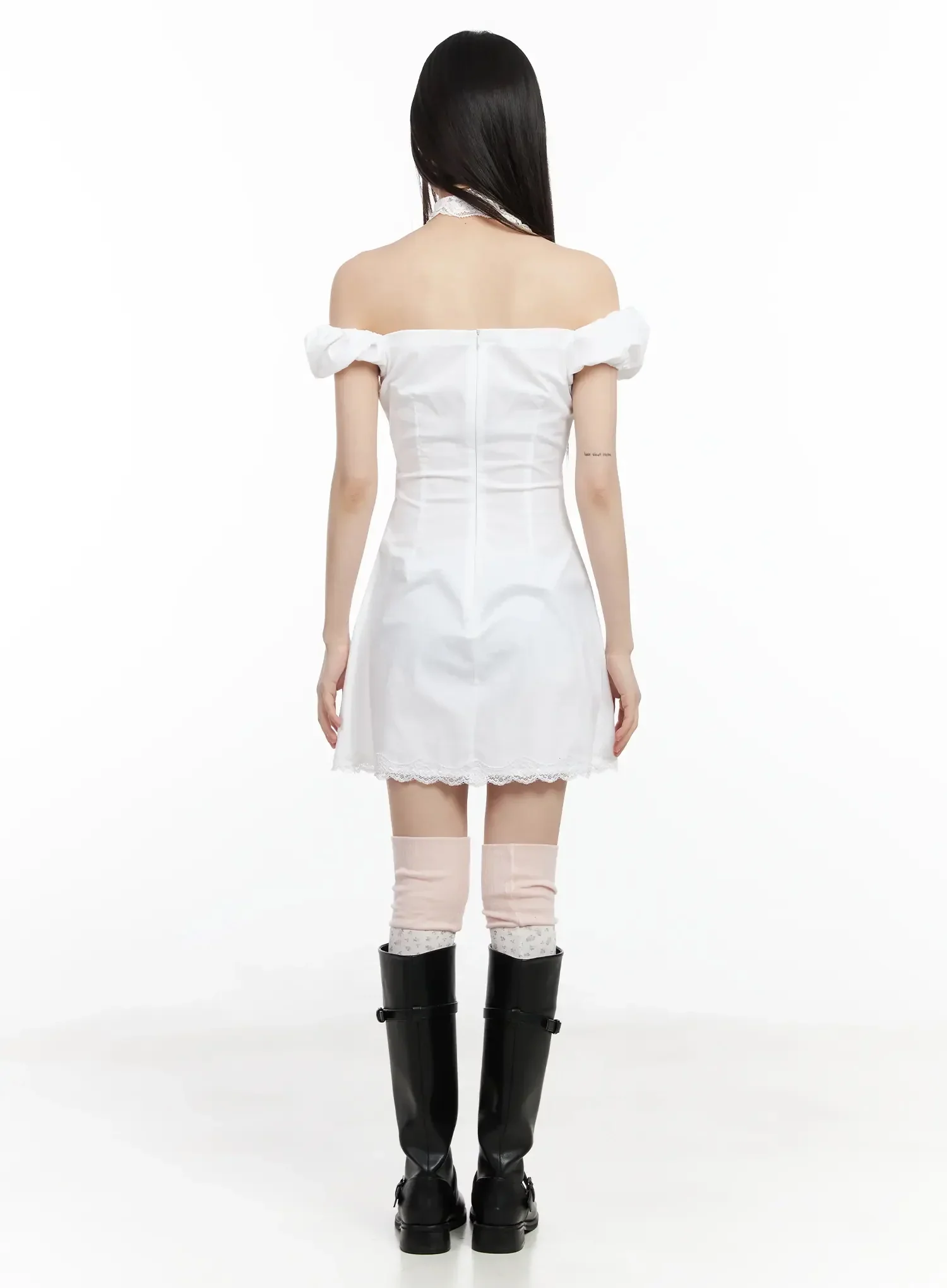 Lace Off-Shoulder Mini Dress IM523 - Image 10