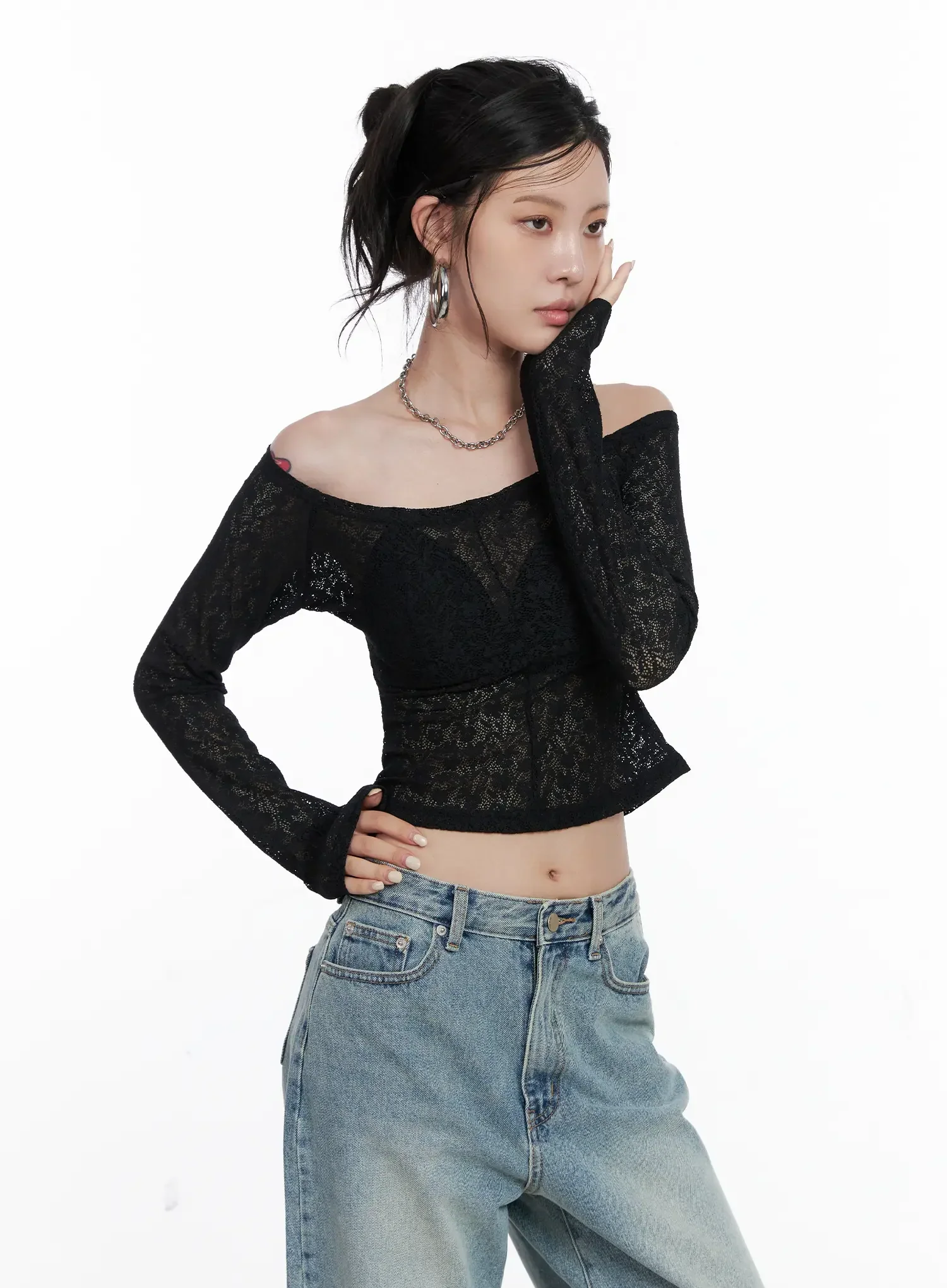 Lace Off Shoulder Top CS512 - Image 7