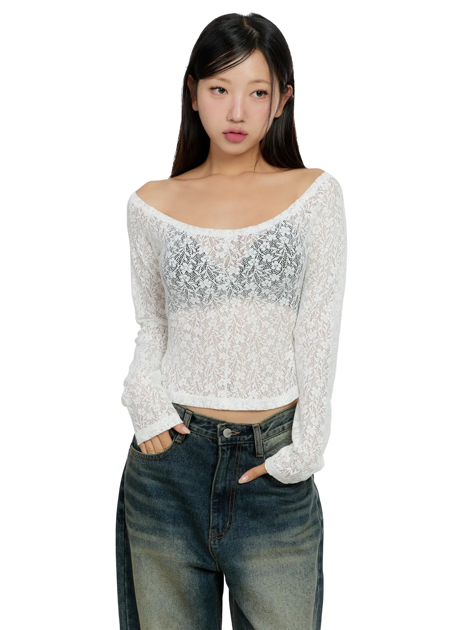 Lace Off Shoulder Top CS512 - Image 8