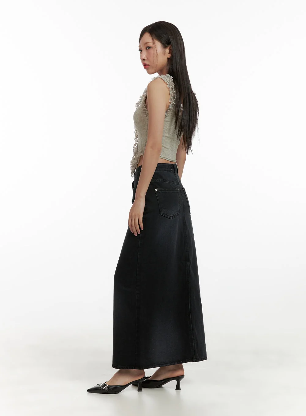 Lace Ruffle Hem Sleeveless Top CU405 - Image 5
