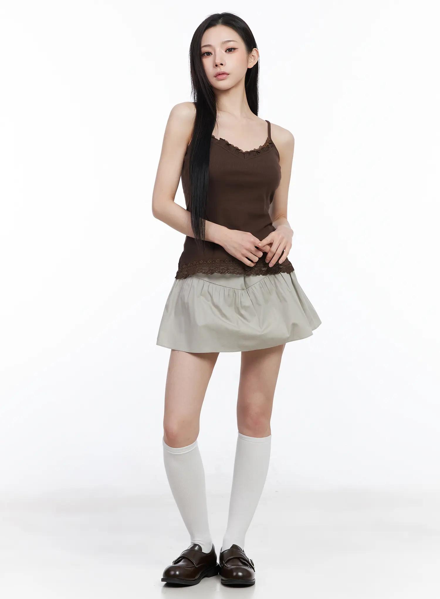Lace Ruffle Trim V-Neck Tank CM518 - Image 3
