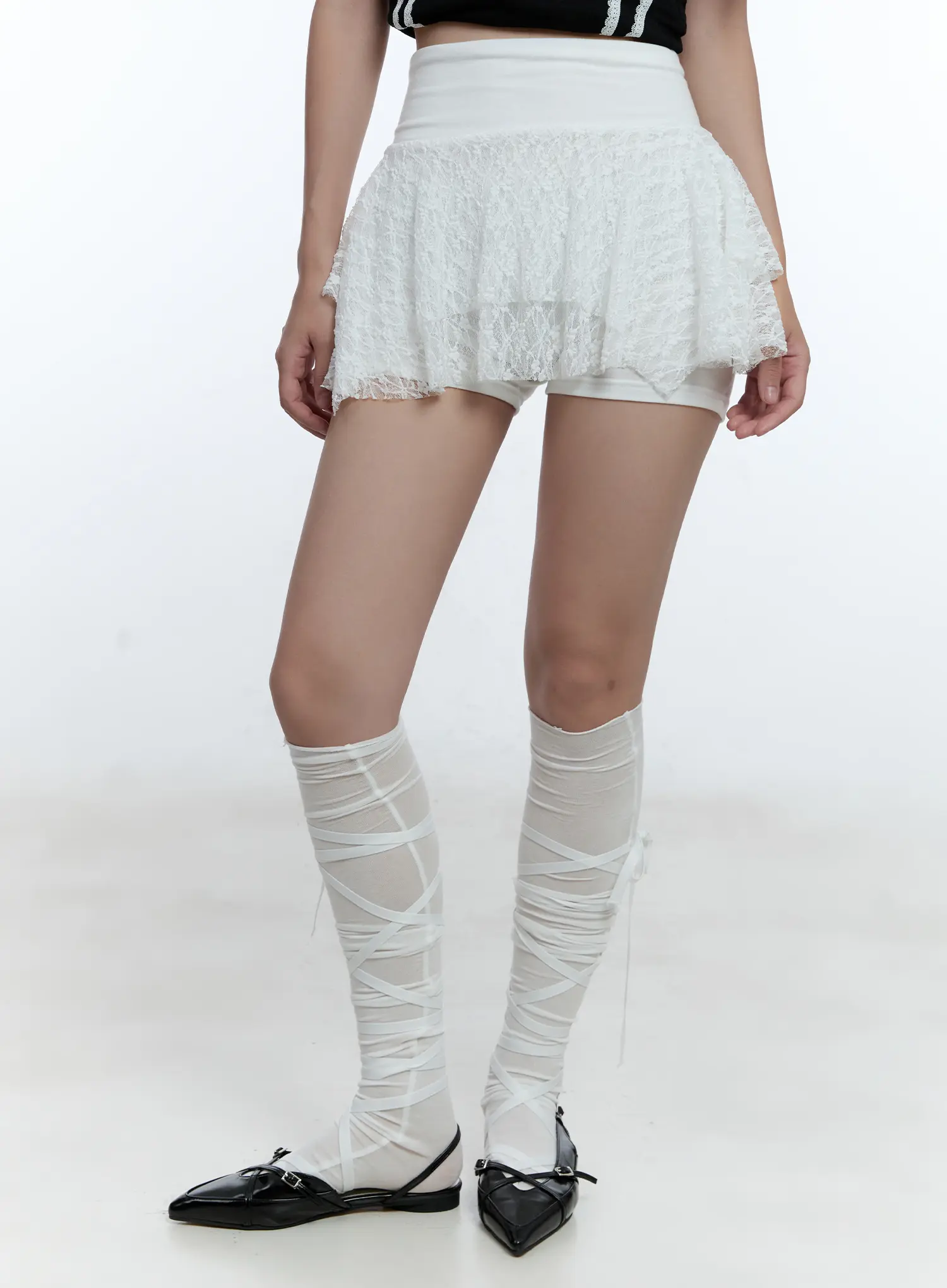 Lace Ruffled Mini Skort CU527