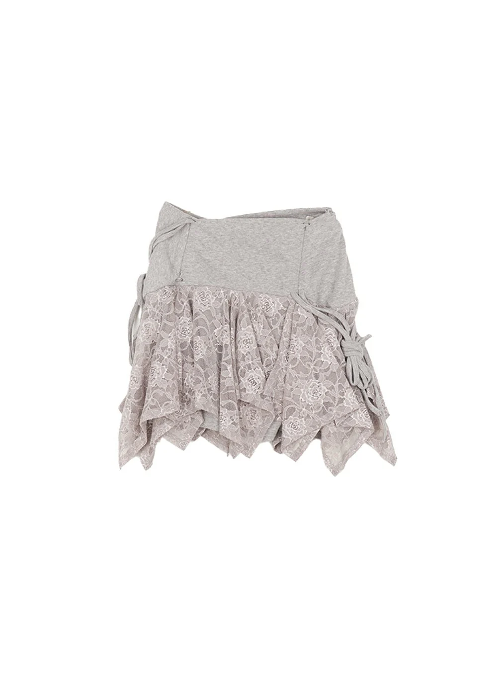 Lace Shirred Handkerchief Mini Skirt CM513 - Image 13