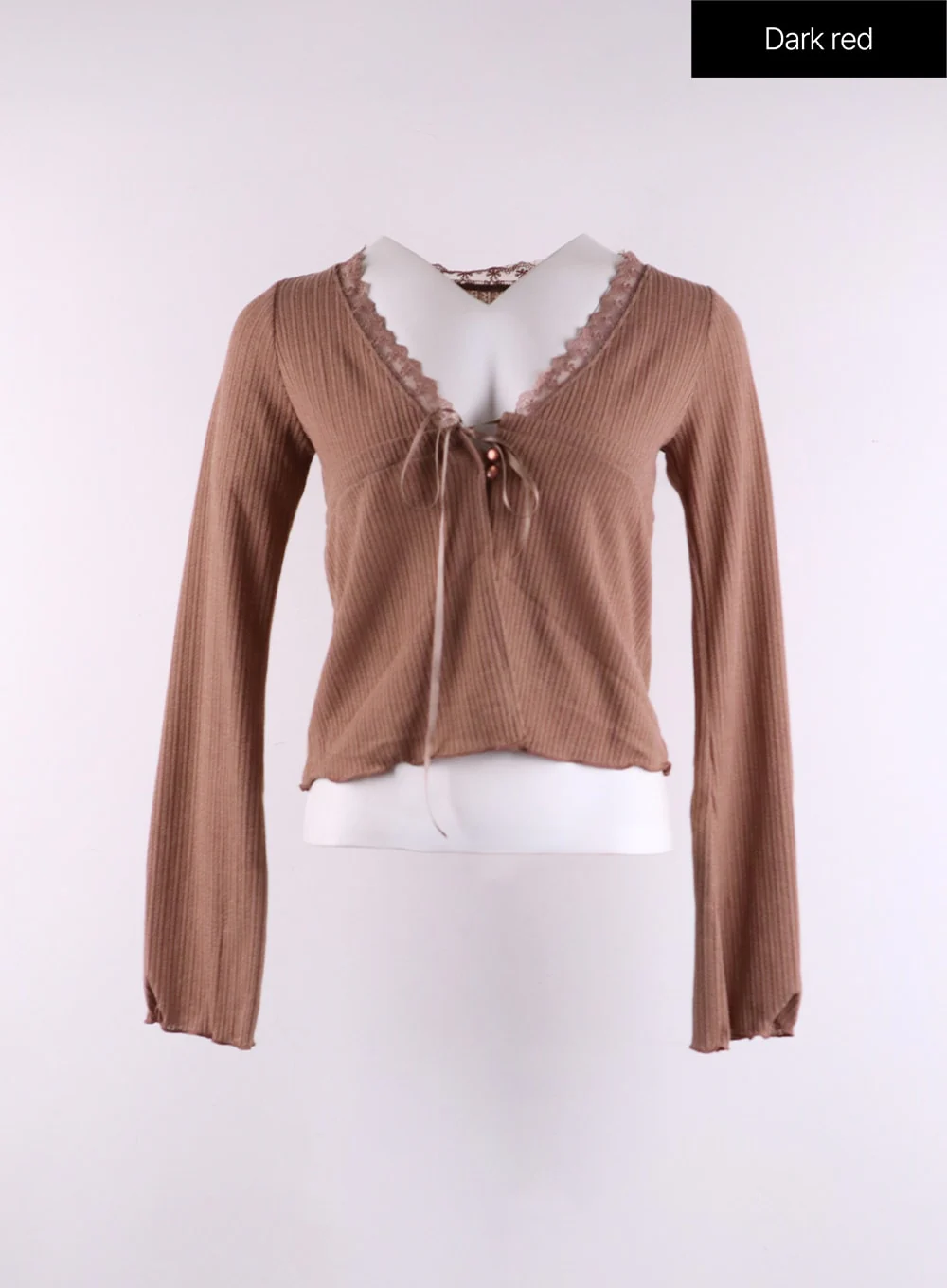 Lace Trim Cropped Cardigan CF406 - Image 12