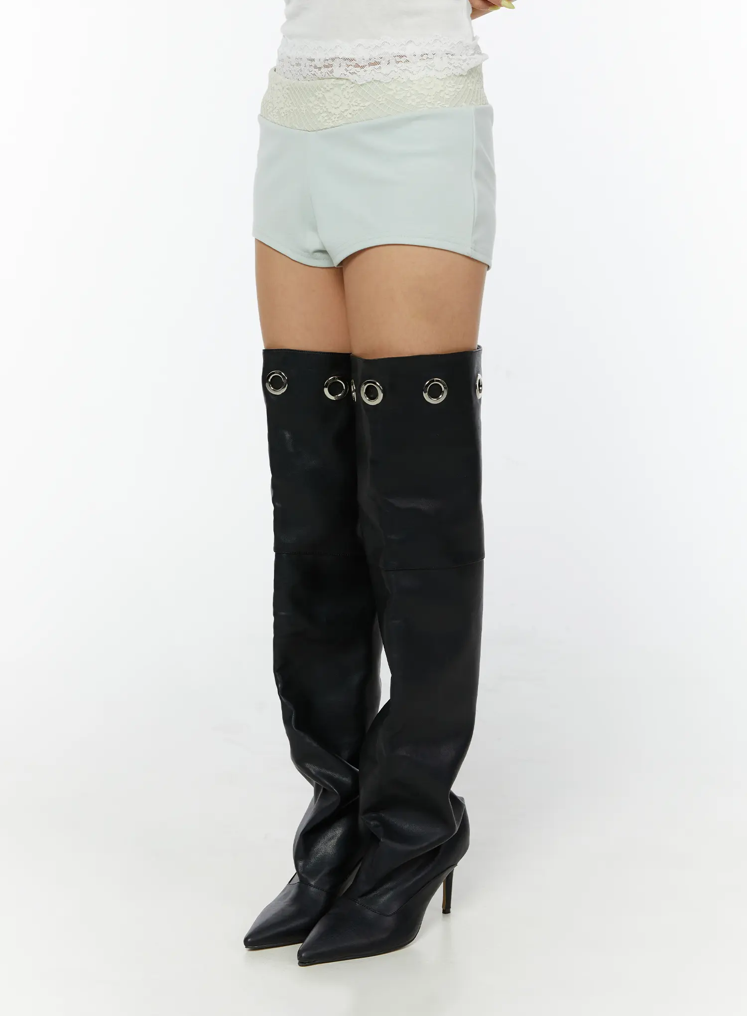 Lace Trim Low-Rise Shorts CY521 - Image 7