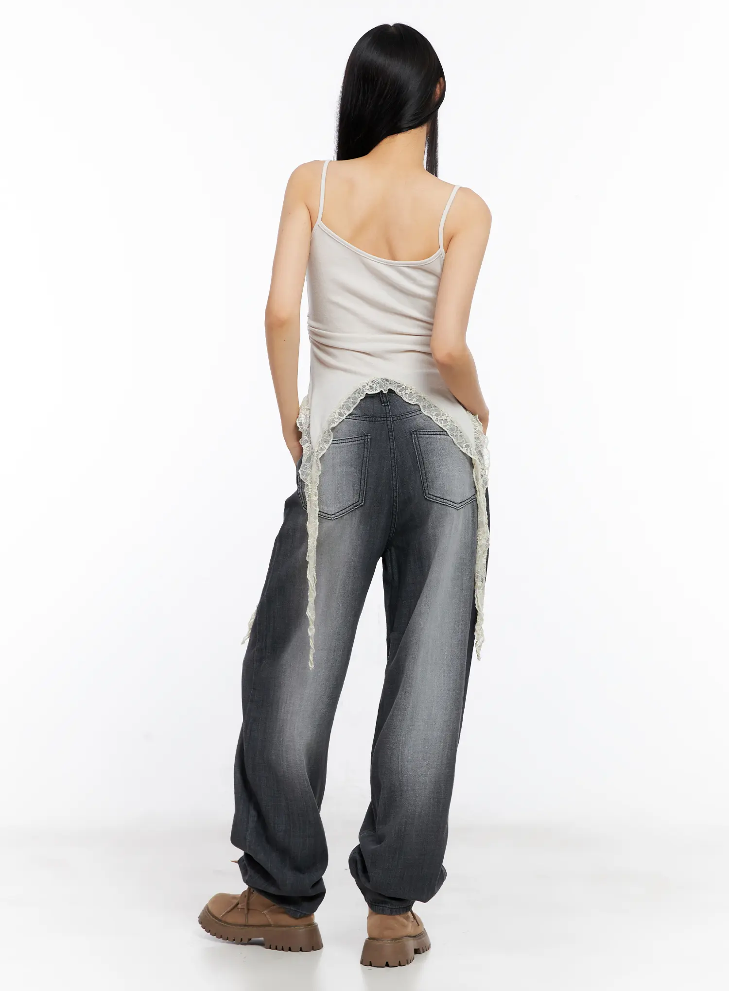 Lace-Trim Ruffle Tank Top CL529 - Image 5