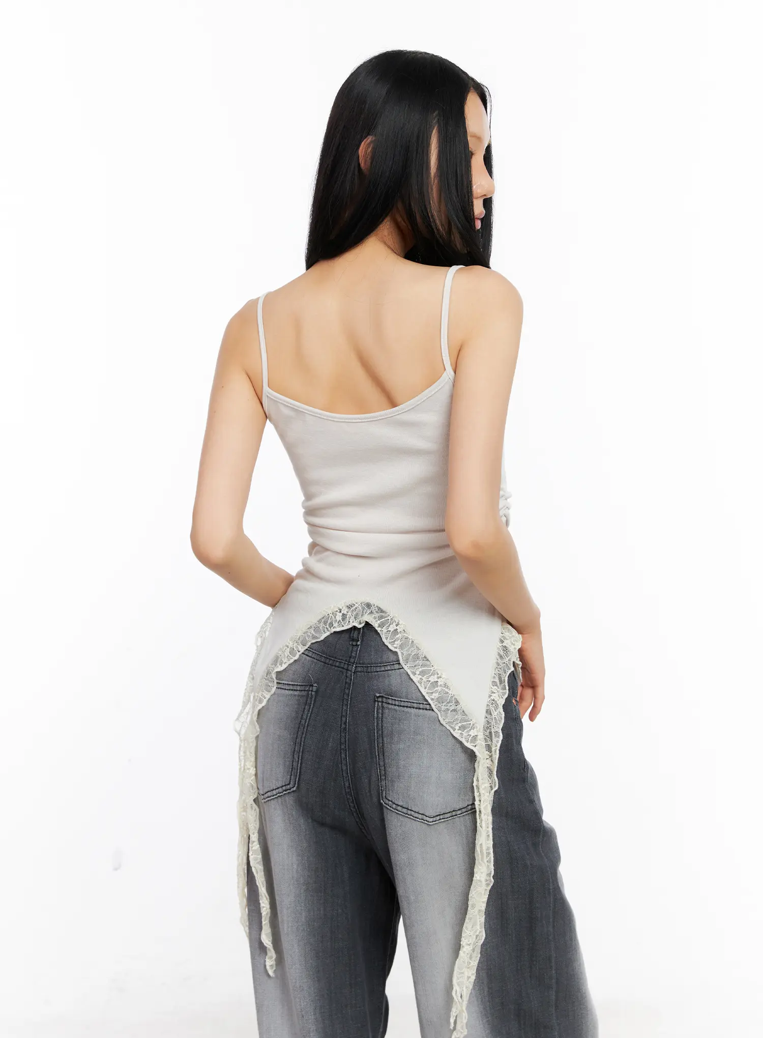 Lace-Trim Ruffle Tank Top CL529 - Image 8