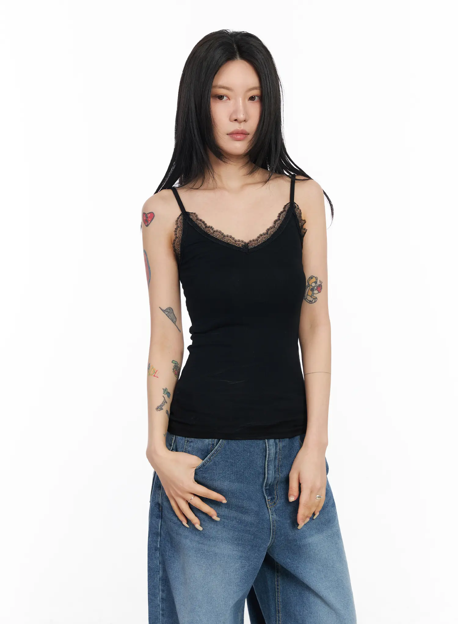 Lace-Trimmed V-Neck Camisole CM516 - Image 6