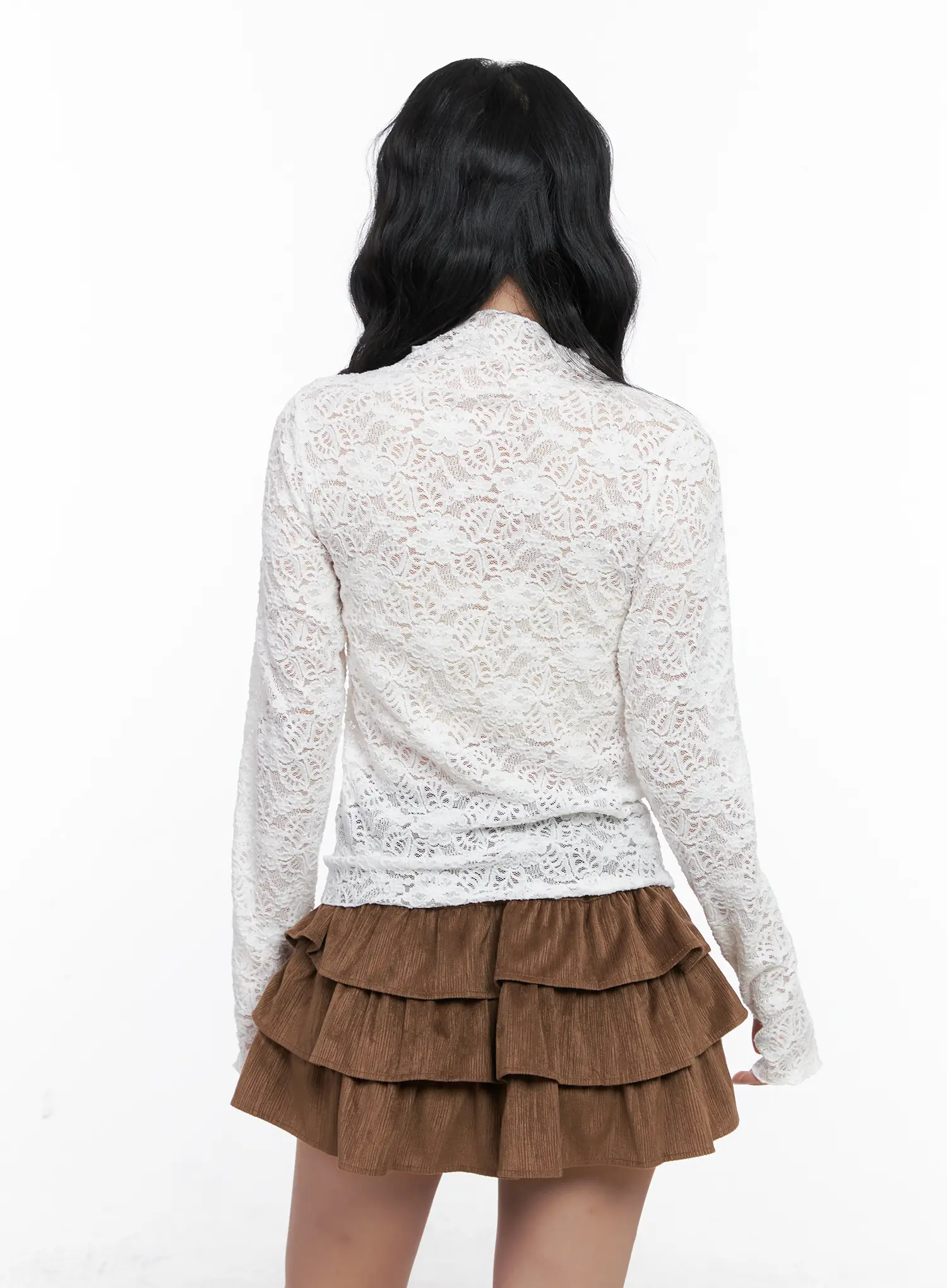Lace Turtleneck Long Sleeve Top CN514 - Image 8