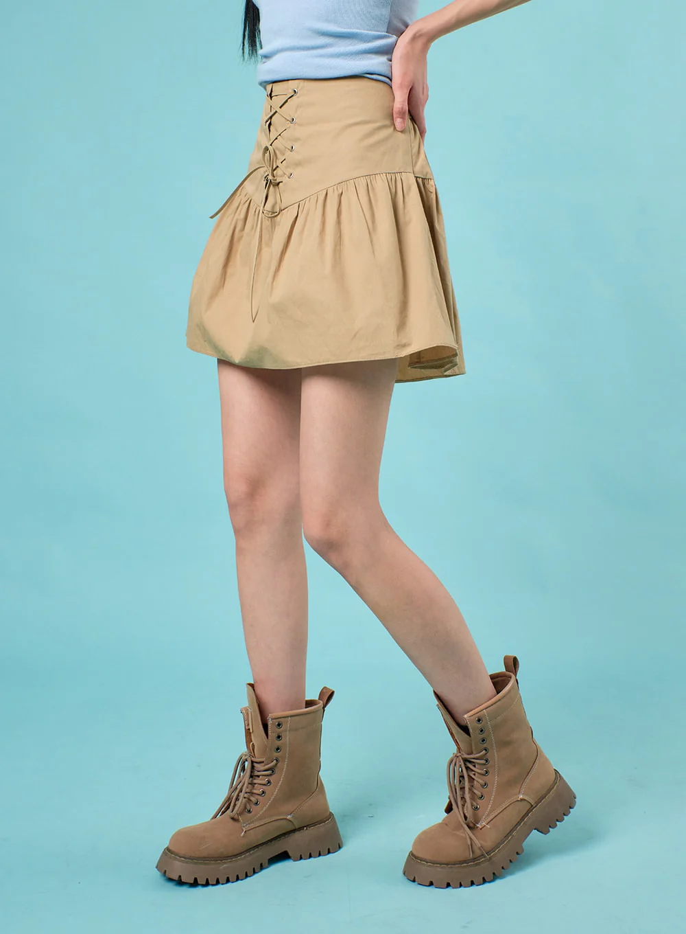 Lace-Up Mini Skirt IJ430 - Image 5