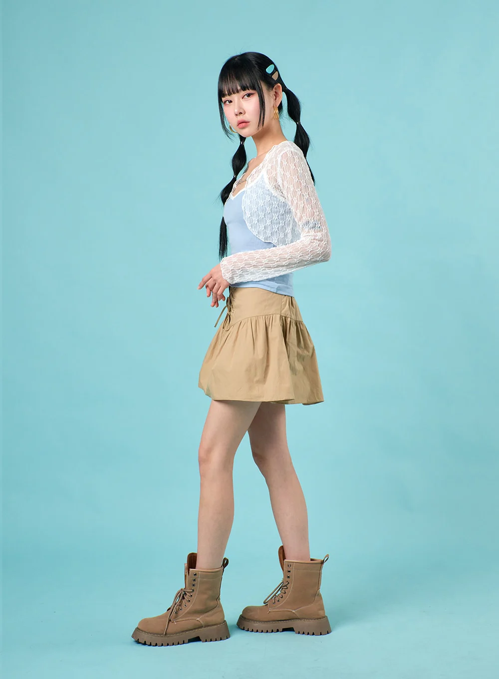 Lace-Up Mini Skirt IJ430 - Image 7