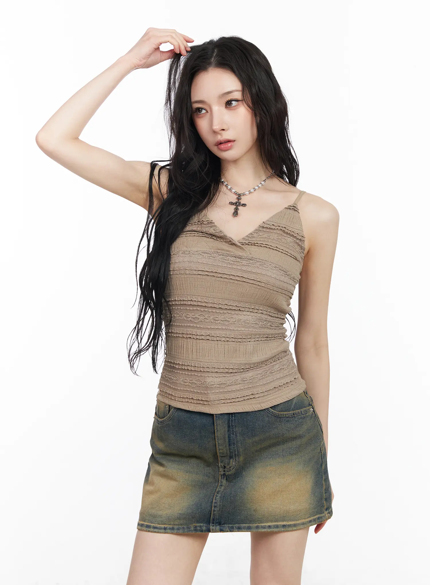 Lace V-Neck Crop Tank CM518 - Image 9
