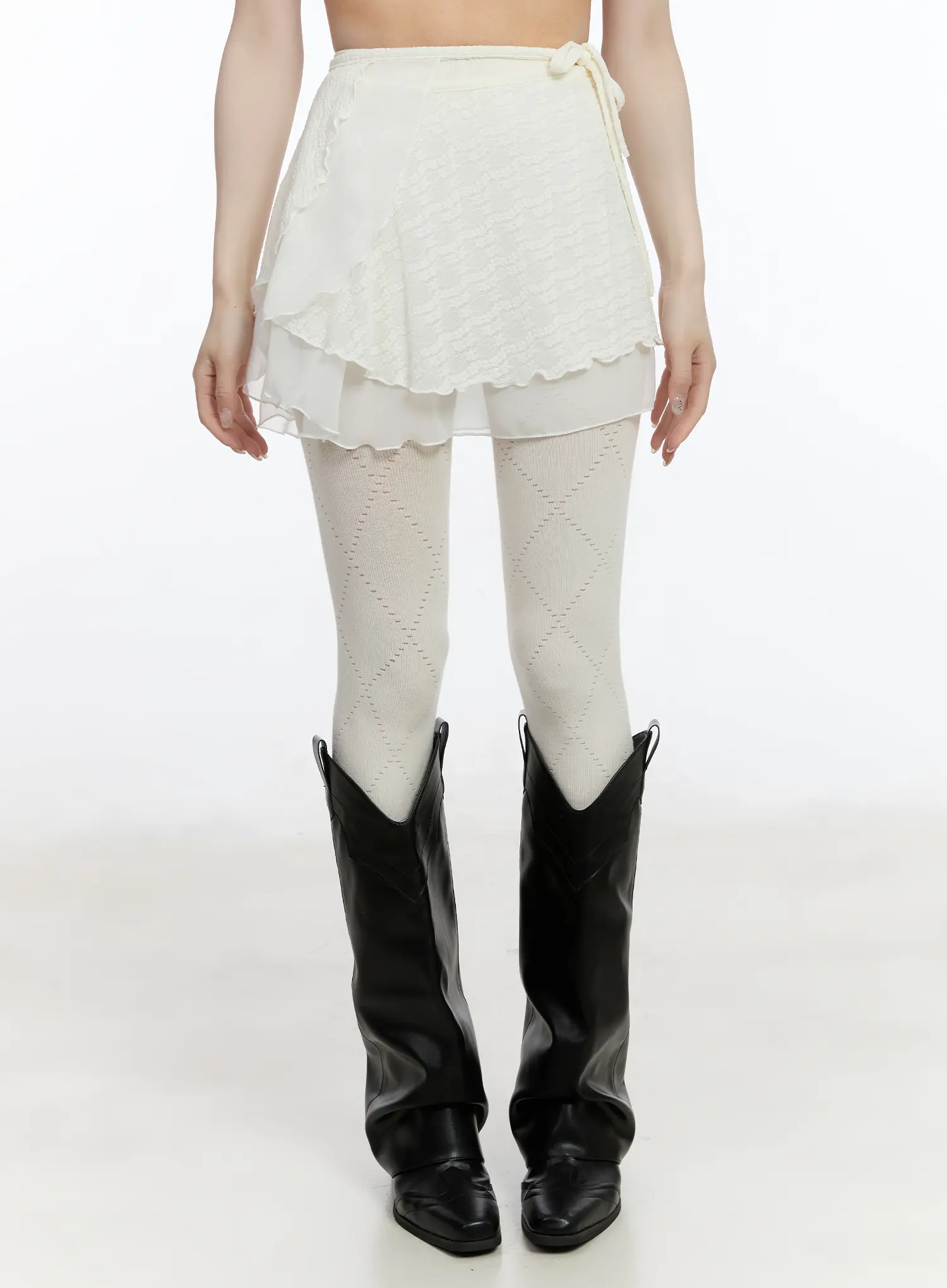 Lace Wrap Mini Skirt CA503