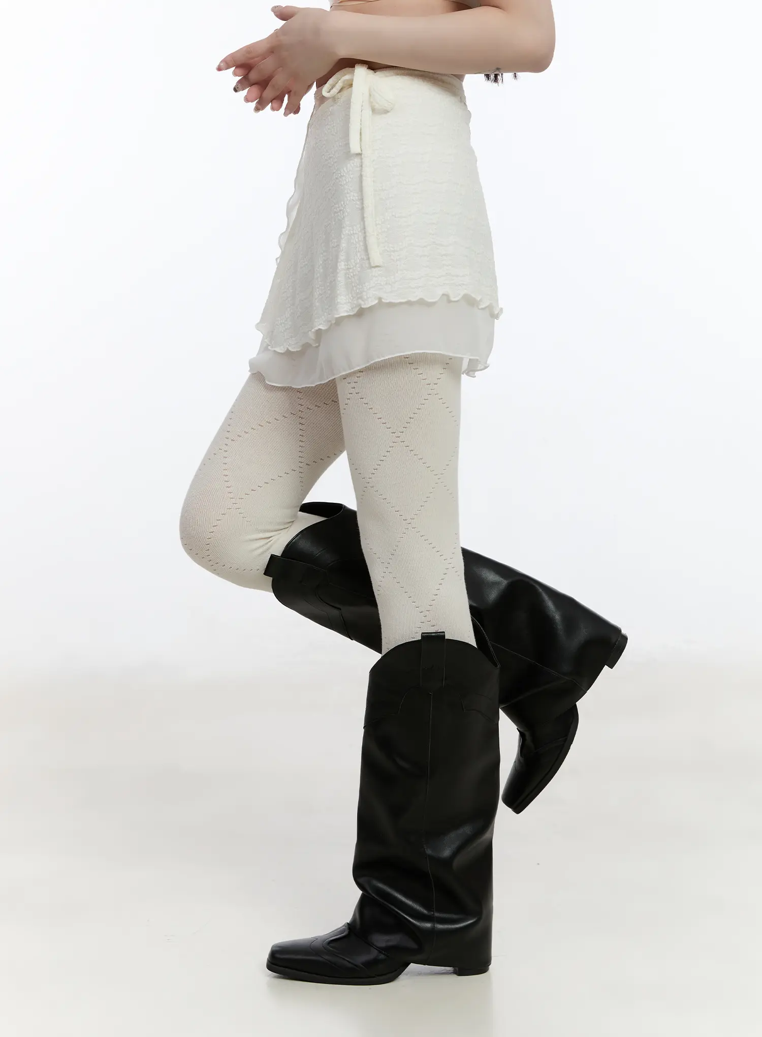 Lace Wrap Mini Skirt CA503 - Image 3