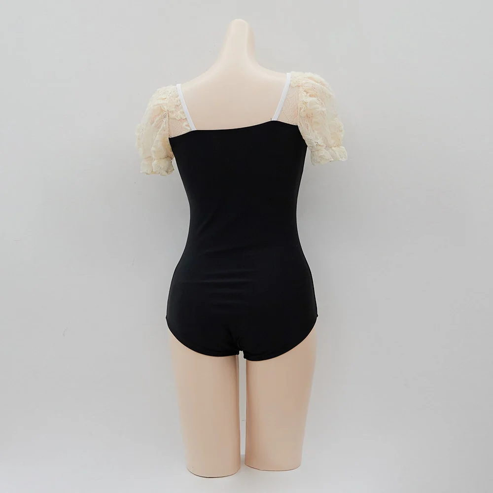 Lacy Shoulder Onepiece Swimsuit and Wrap Skirt Set IJ13 - Image 21