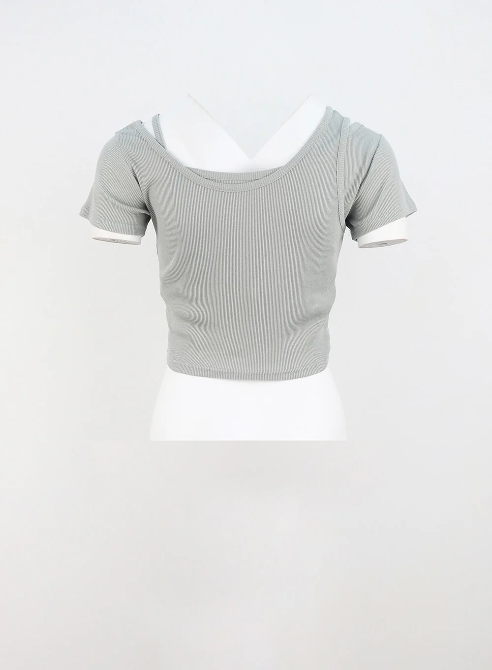 Layered Cropped Tee OU319 - Image 15