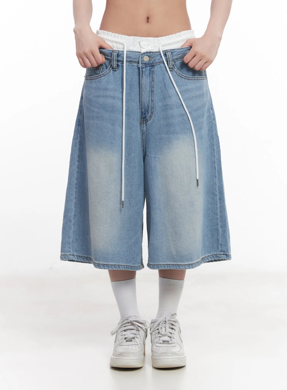 Layered Drawstring Baggy Jorts CY527 - Image 10