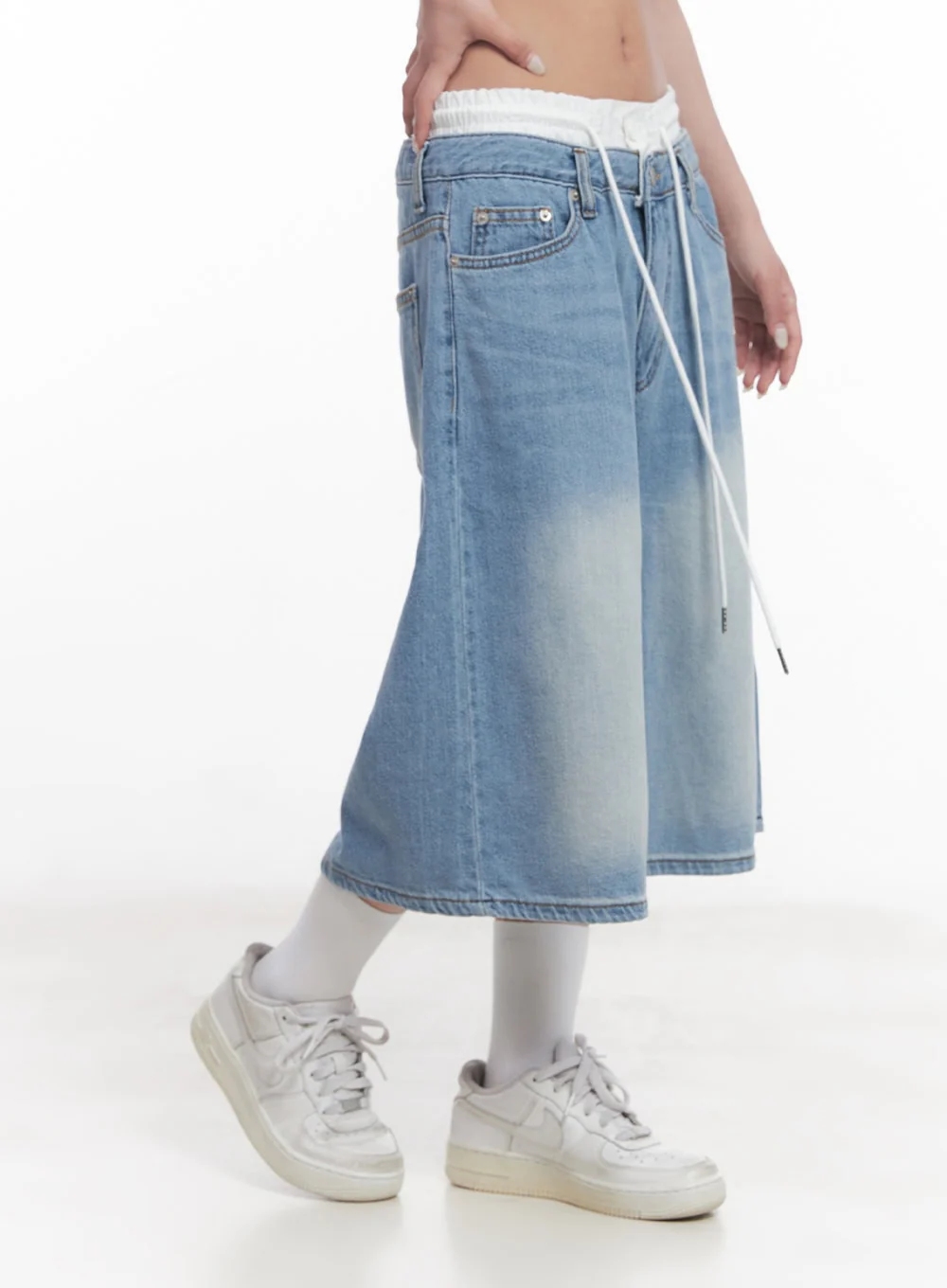 Layered Drawstring Baggy Jorts CY527 - Image 3