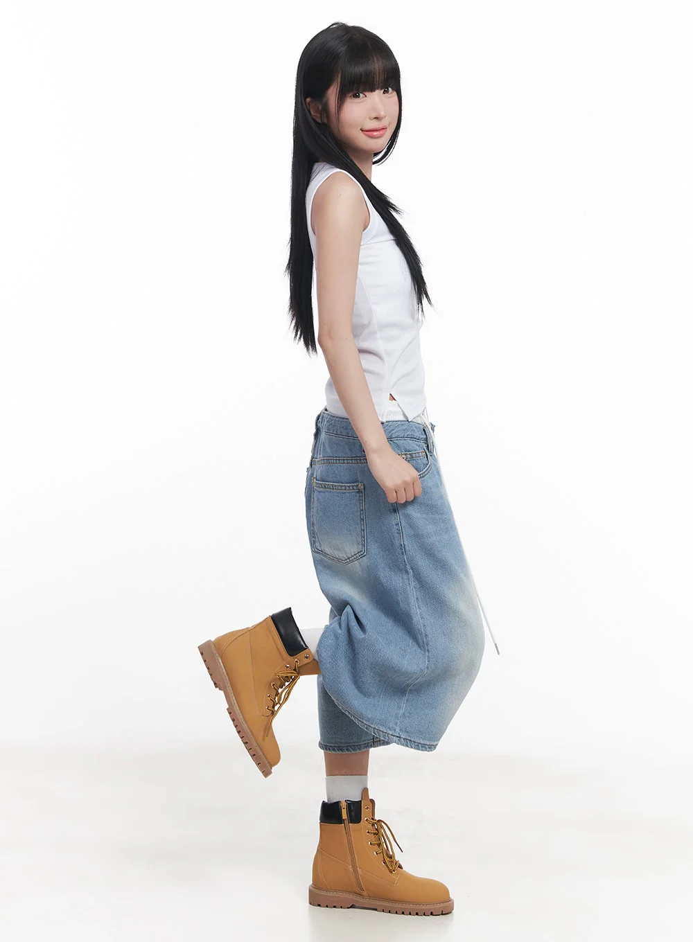 Layered Drawstring Baggy Jorts CY527 - Image 5