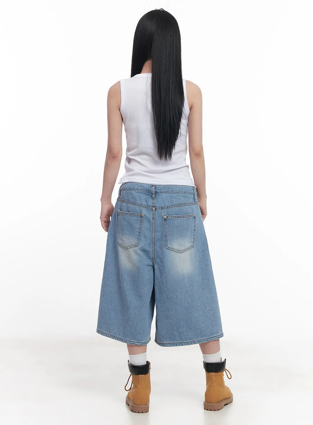 Layered Drawstring Baggy Jorts CY527 - Image 7