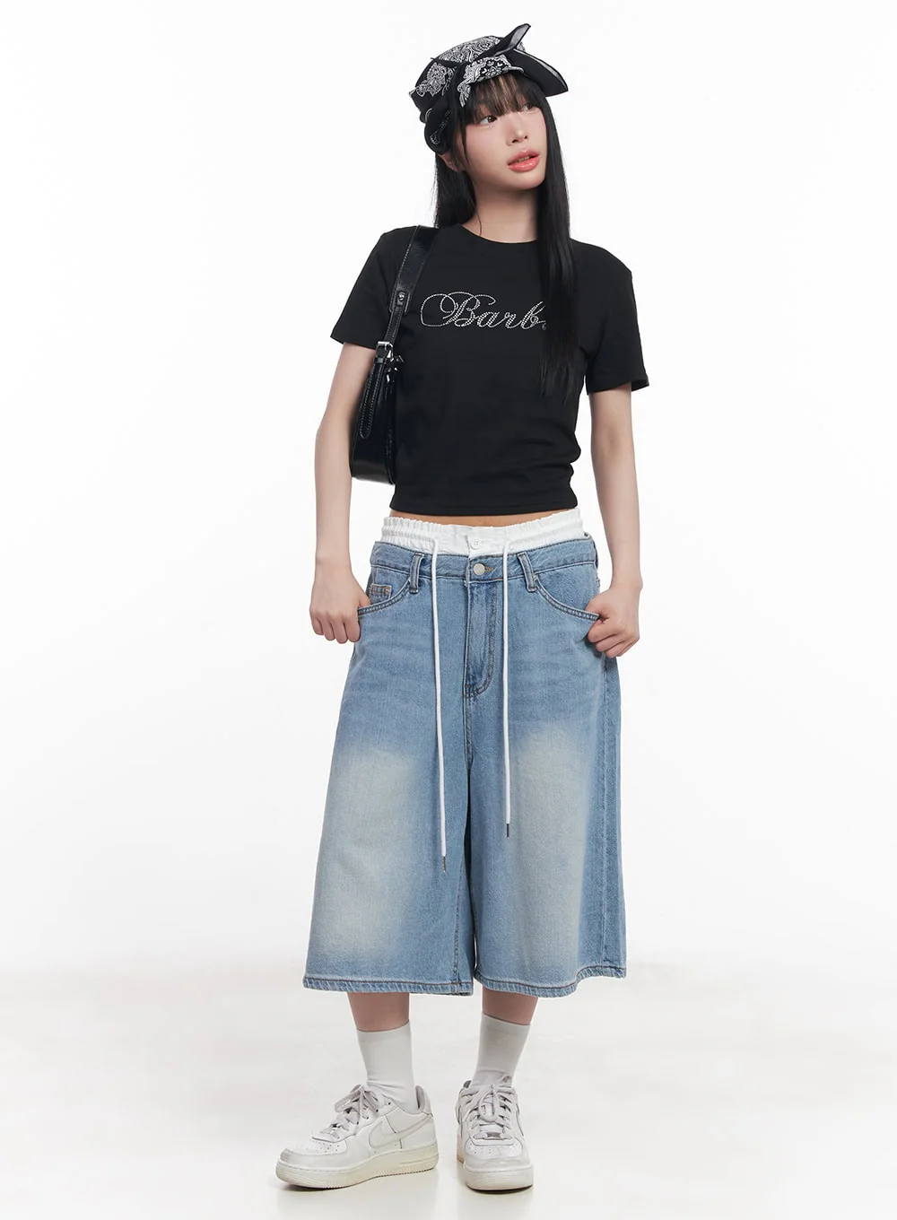 Layered Drawstring Baggy Jorts CY527 - Image 8
