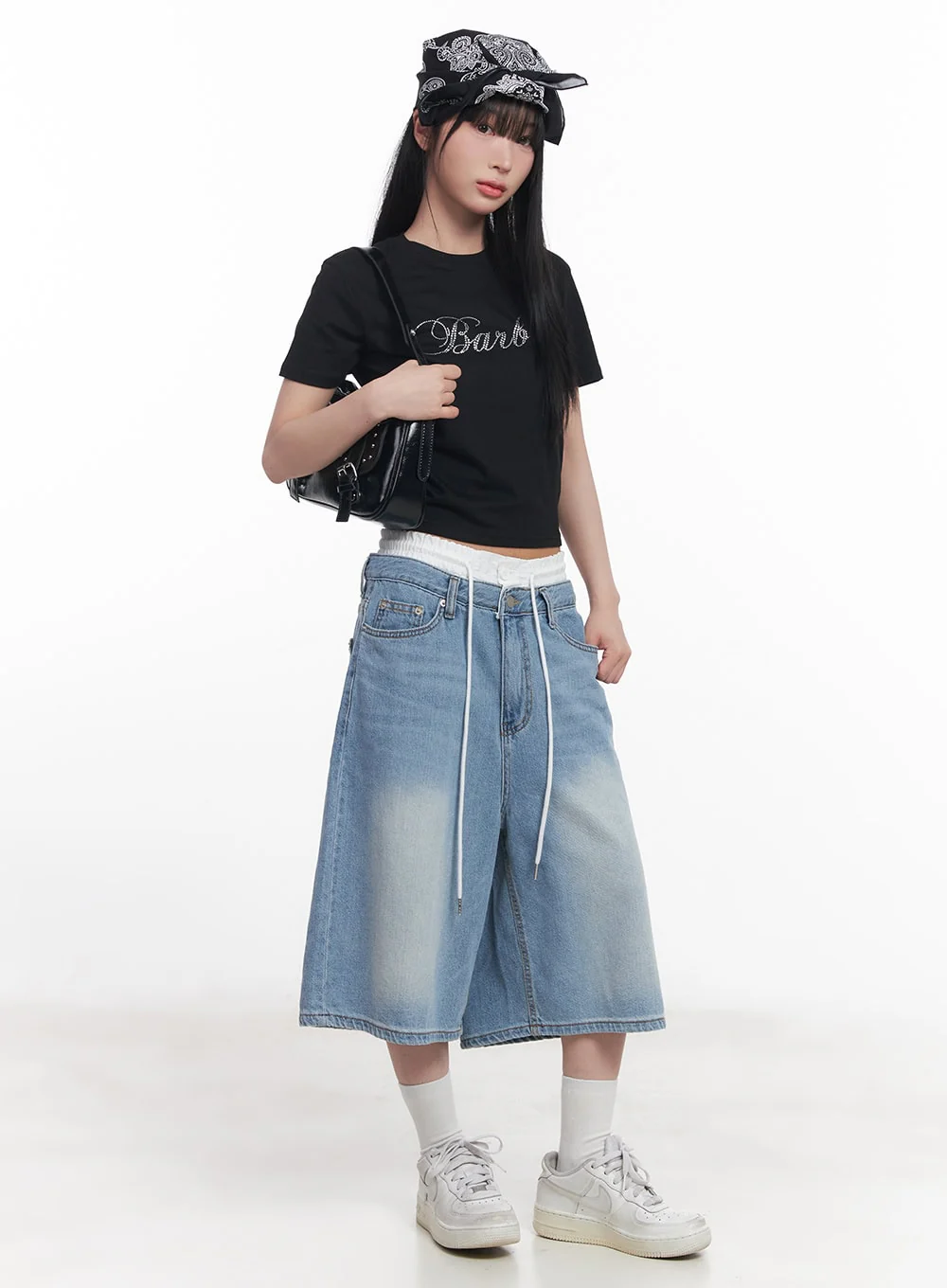 Layered Drawstring Baggy Jorts CY527 - Image 9
