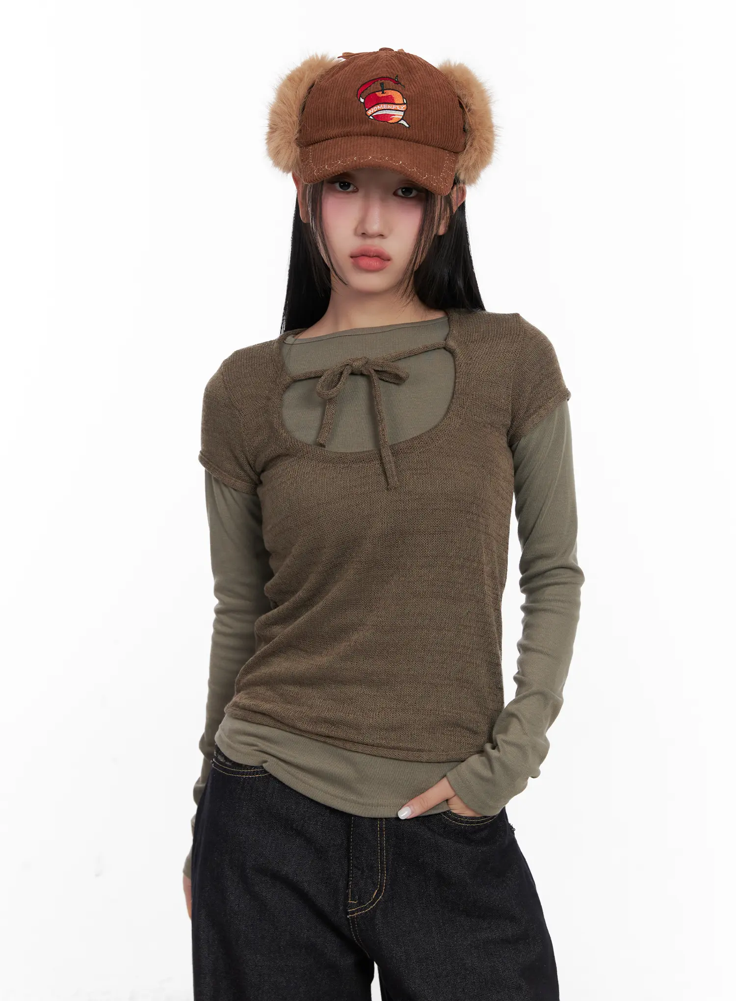 Layered Knit Tie Top Set CD501 - Image 7